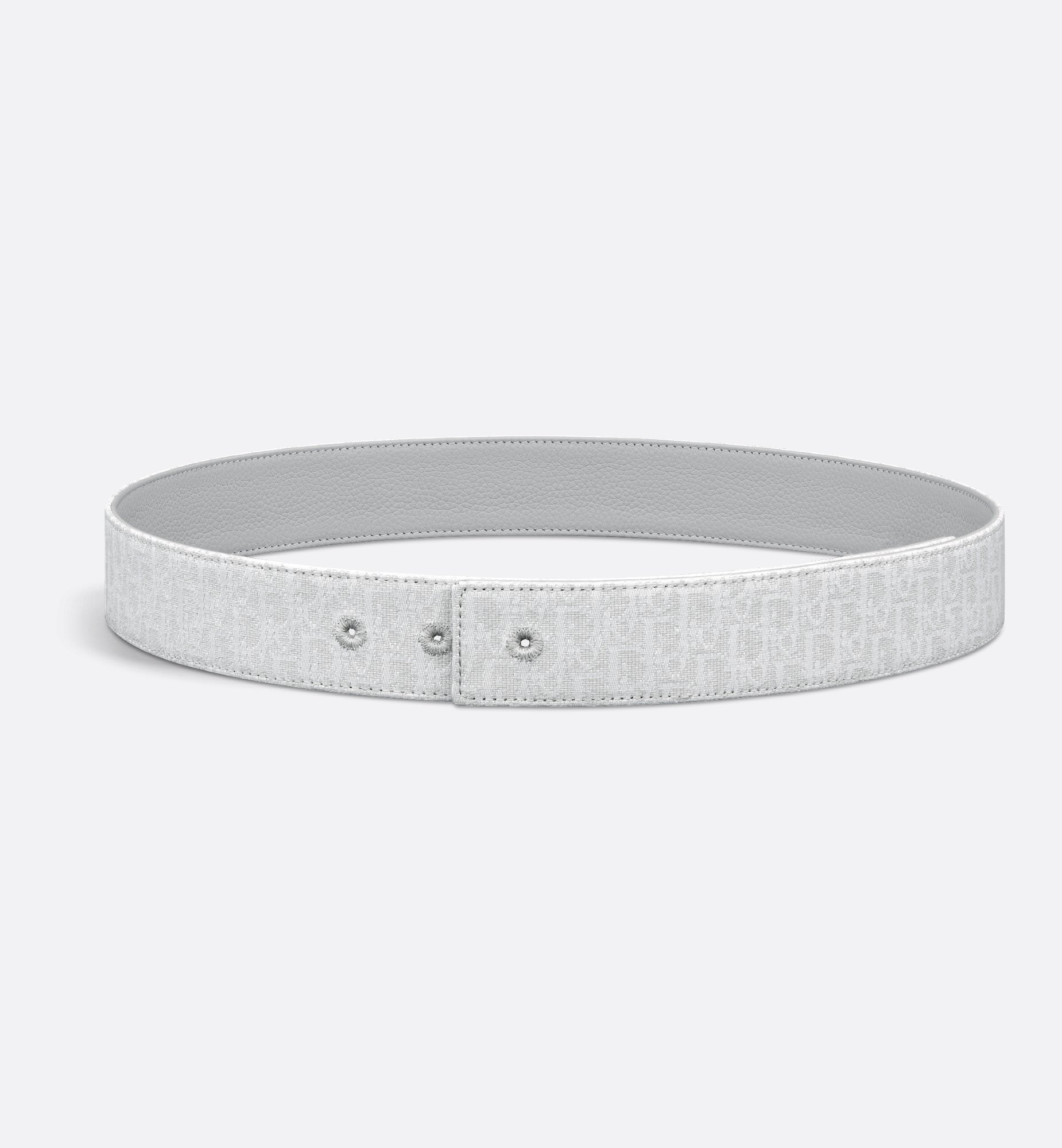 Reversible Belt Strap White Dior Oblique Canvas and Gray Reversible Belt Strap White Dior Oblique Canvas and Gray