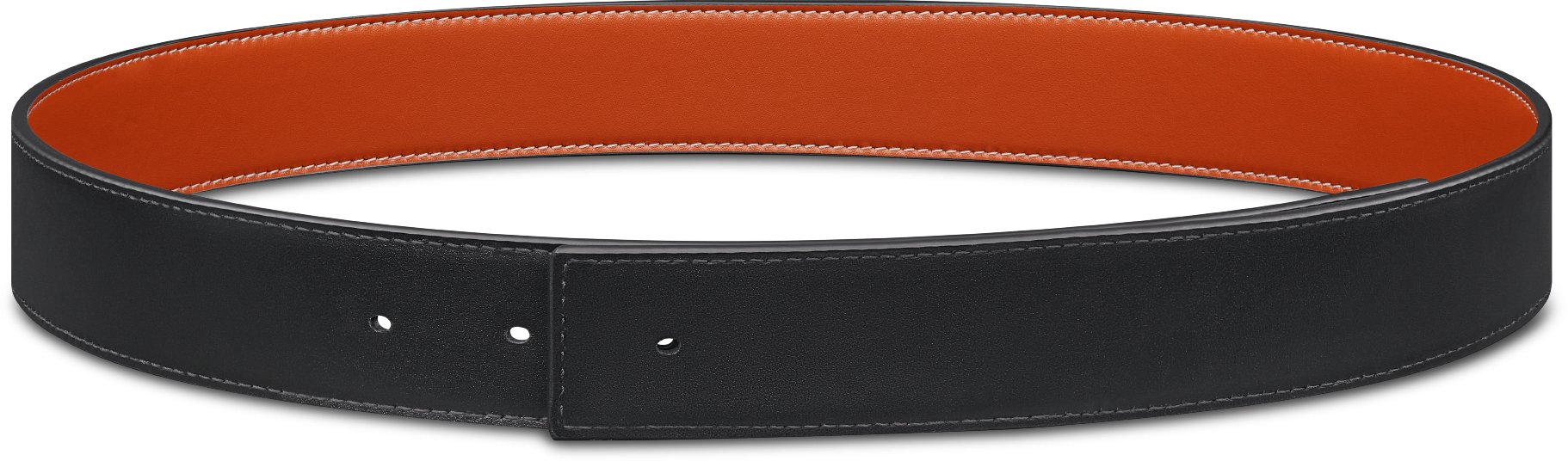 Correa de cinturón reversible Piel de becerro lisa en marrón coñac y ...