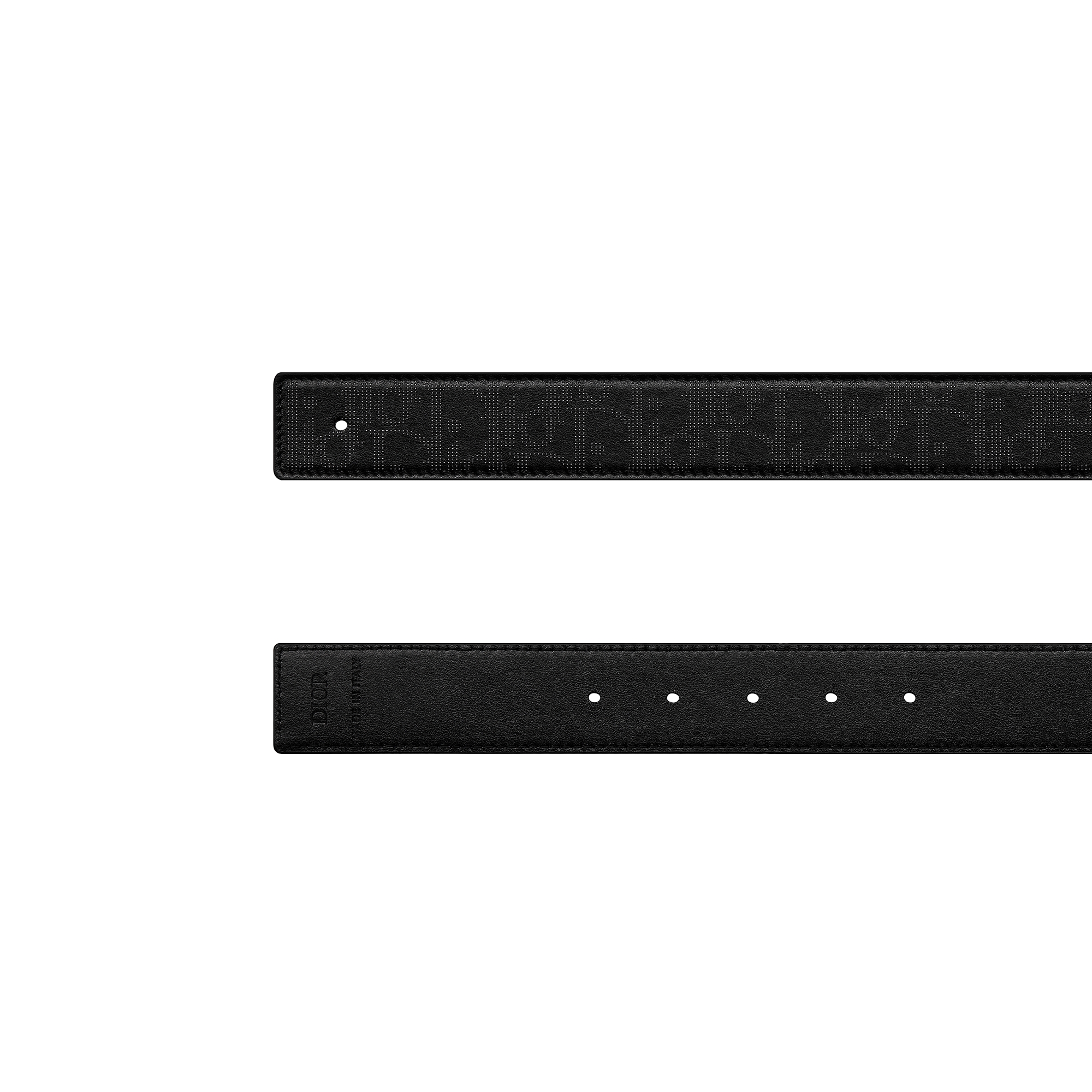 Reversible Belt Strap Black Dior Oblique Galaxy Leather and Black Smooth Calfskin, 35 MM E06
