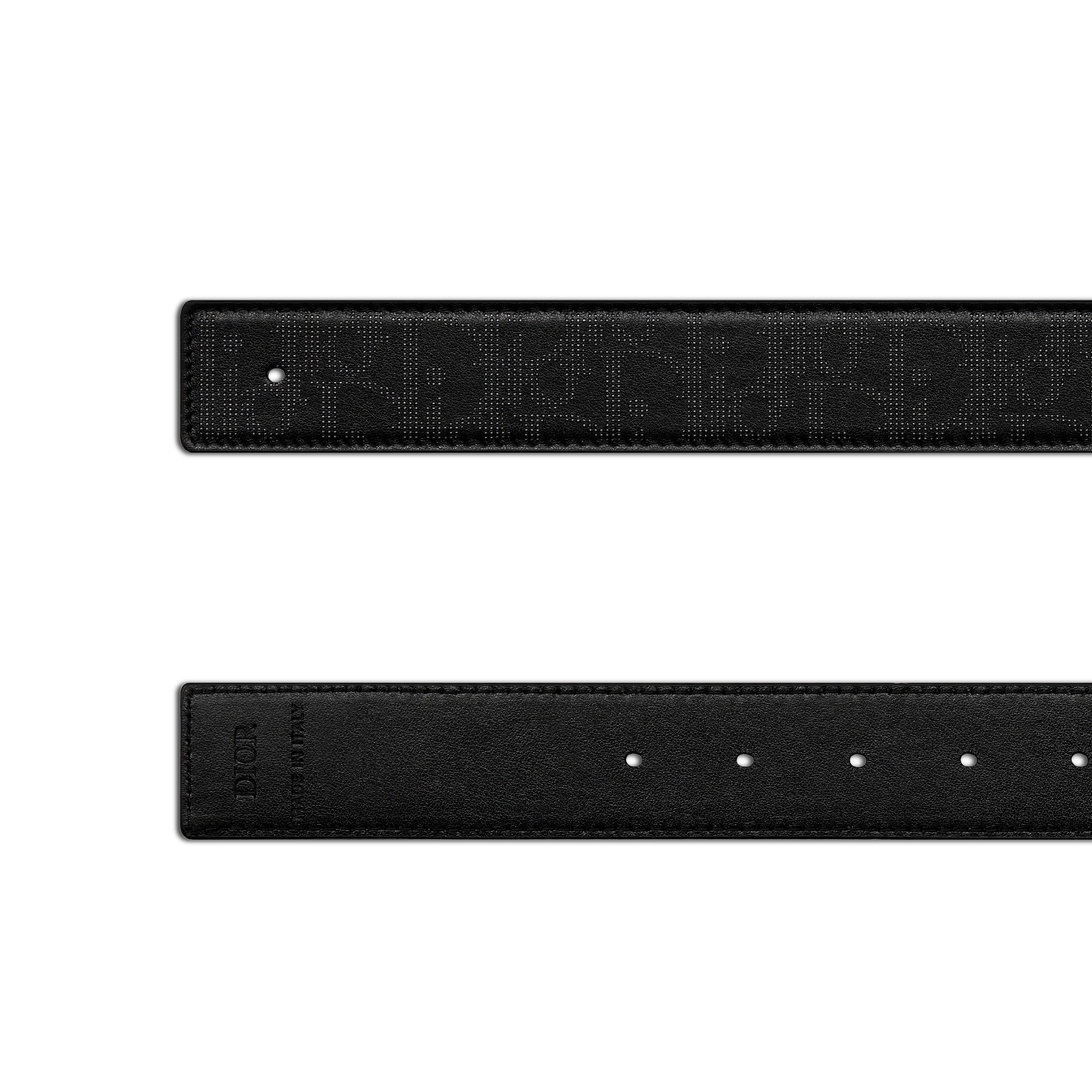Wendbarer Gürtelriemen Dior Oblique Galaxy Leder in Schwarz und glattes ...