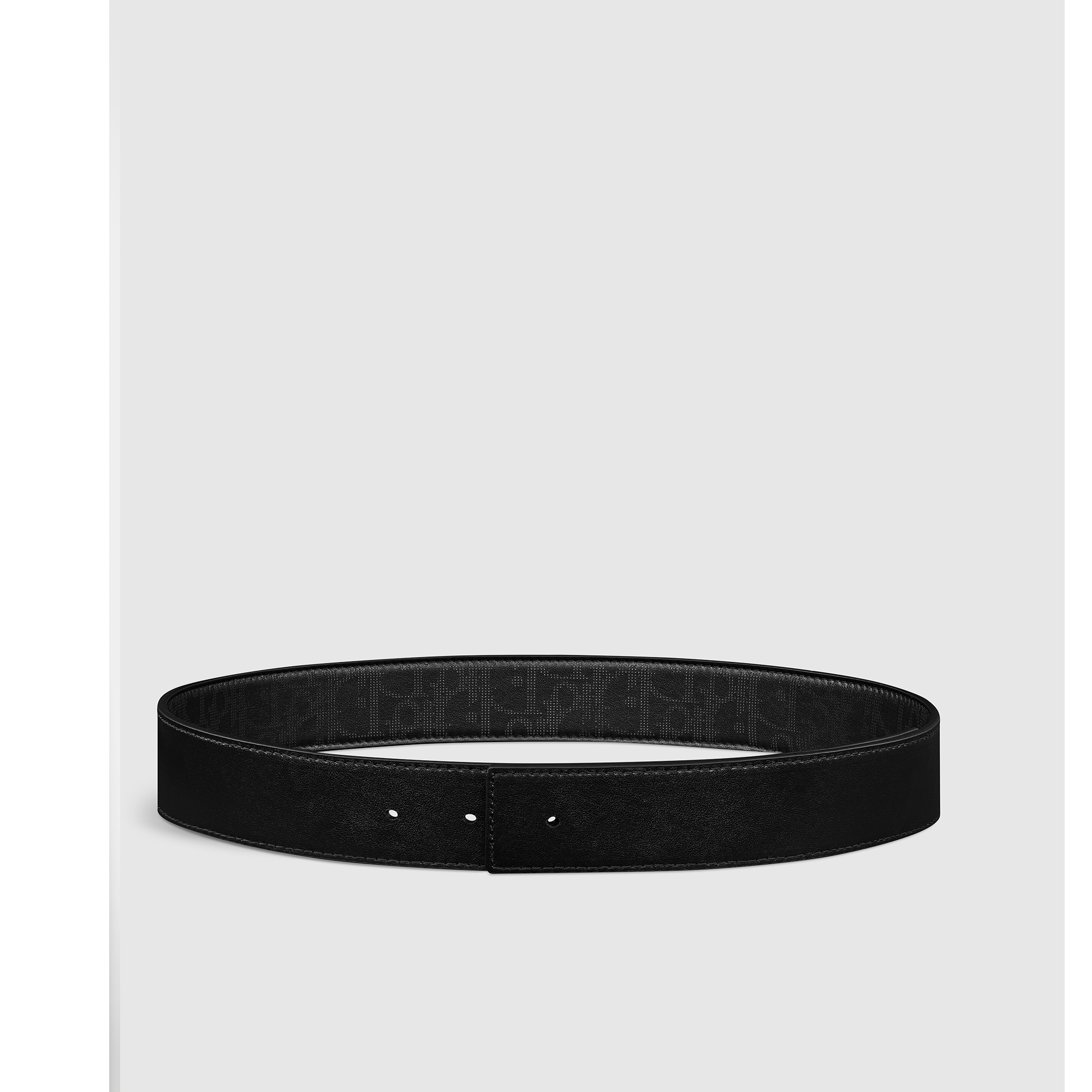 Reversible Belt Strap Black Dior Oblique Galaxy Leather and Black Smooth Calfskin, 35 MM E07