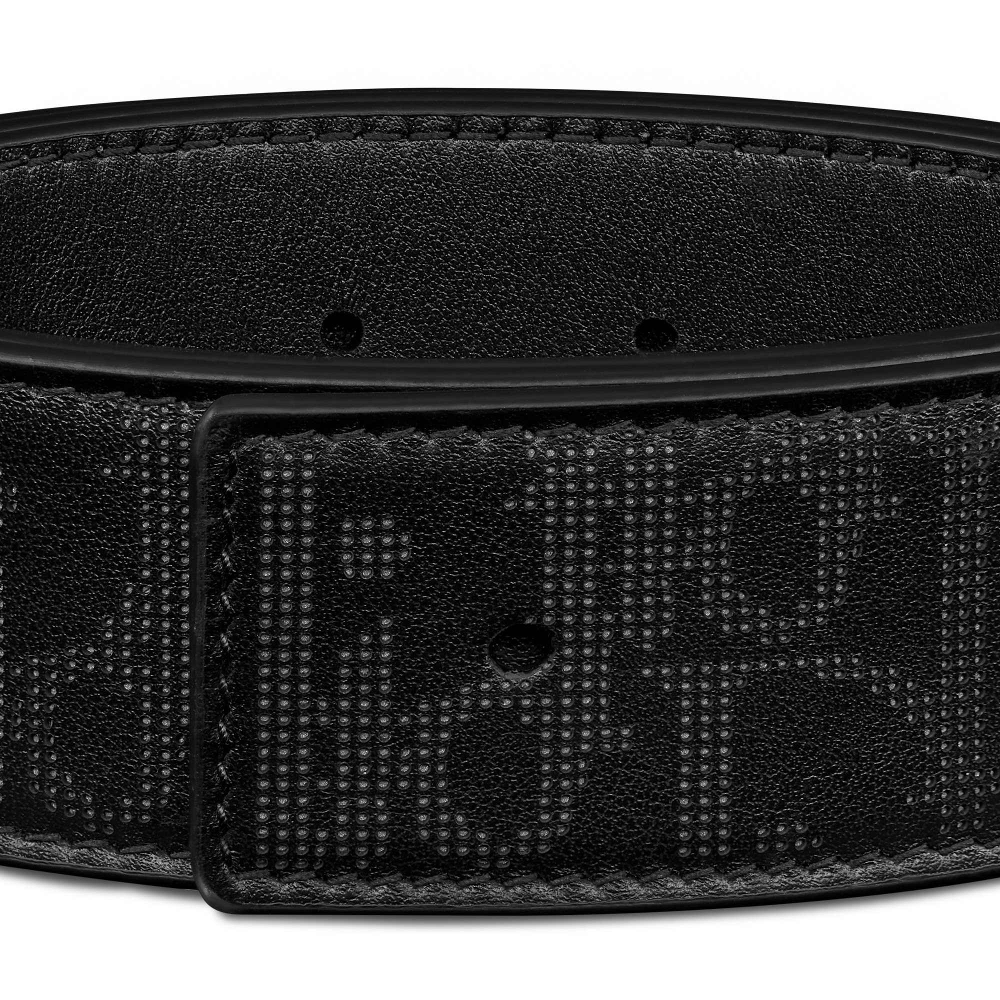 Reversible Belt Strap Black Dior Oblique Galaxy Leather and Black Smooth Calfskin, 35 MM E09