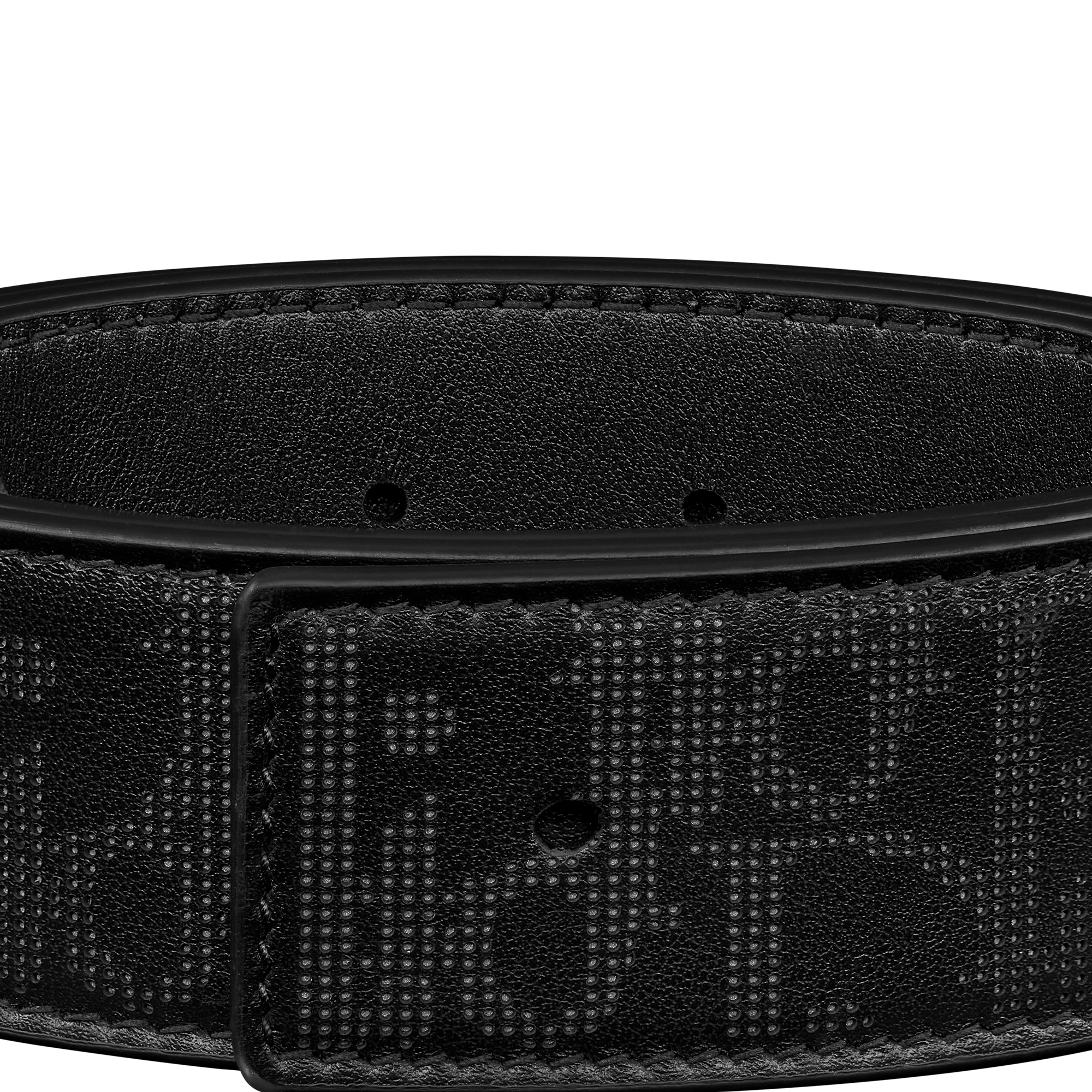 Reversible Belt Strap Black Dior Oblique Galaxy Leather and Black Smooth Calfskin, 35 MM E09