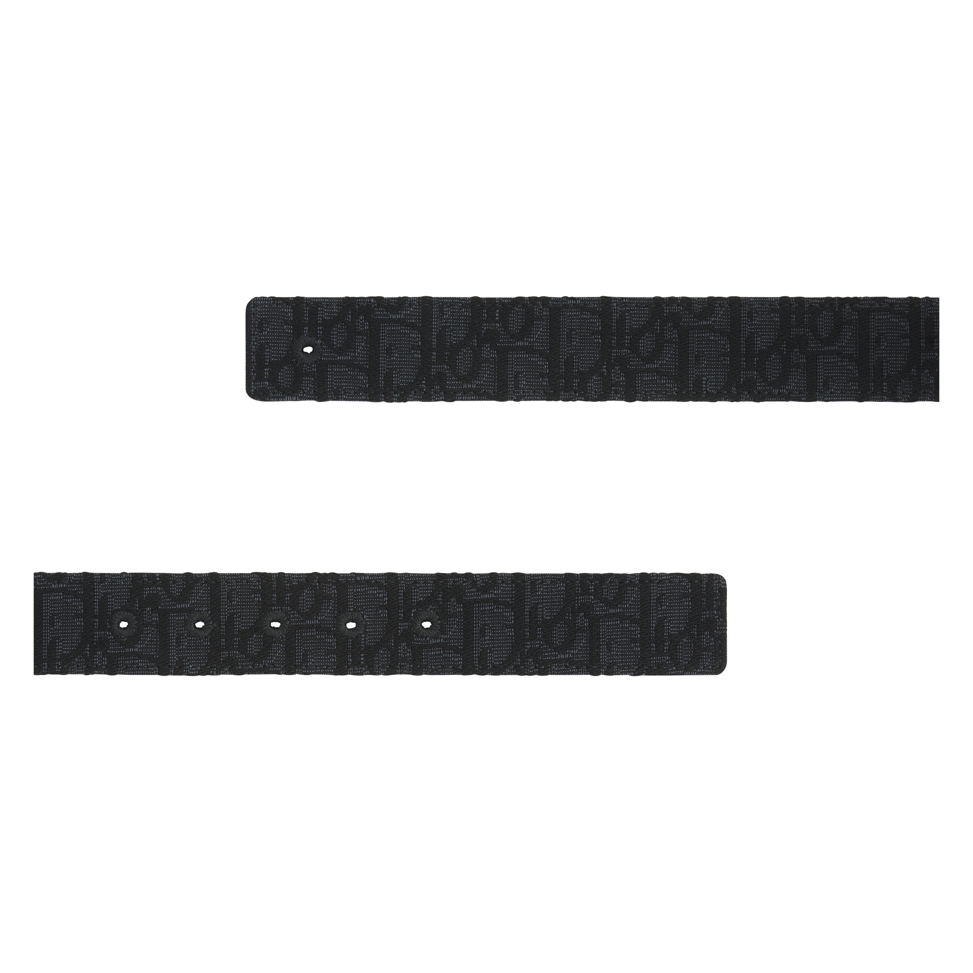 Reversible Belt Strap Black Dior Oblique Jacquard and Black Grained Calfskin, 35 MM E06