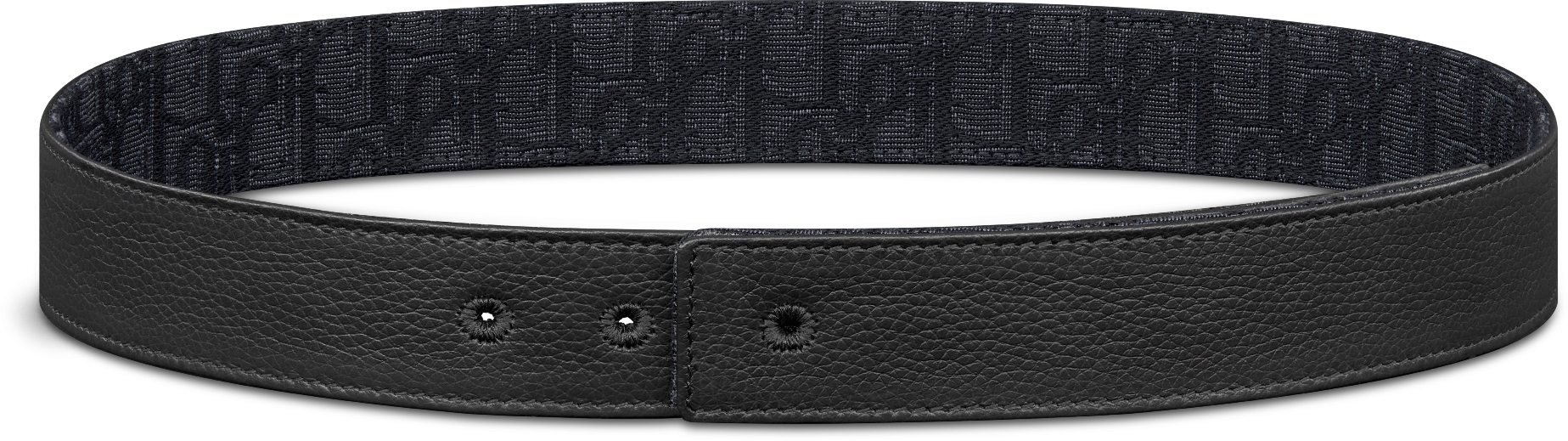 Reversible Belt Strap Black Dior Oblique Jacquard and Black Grained