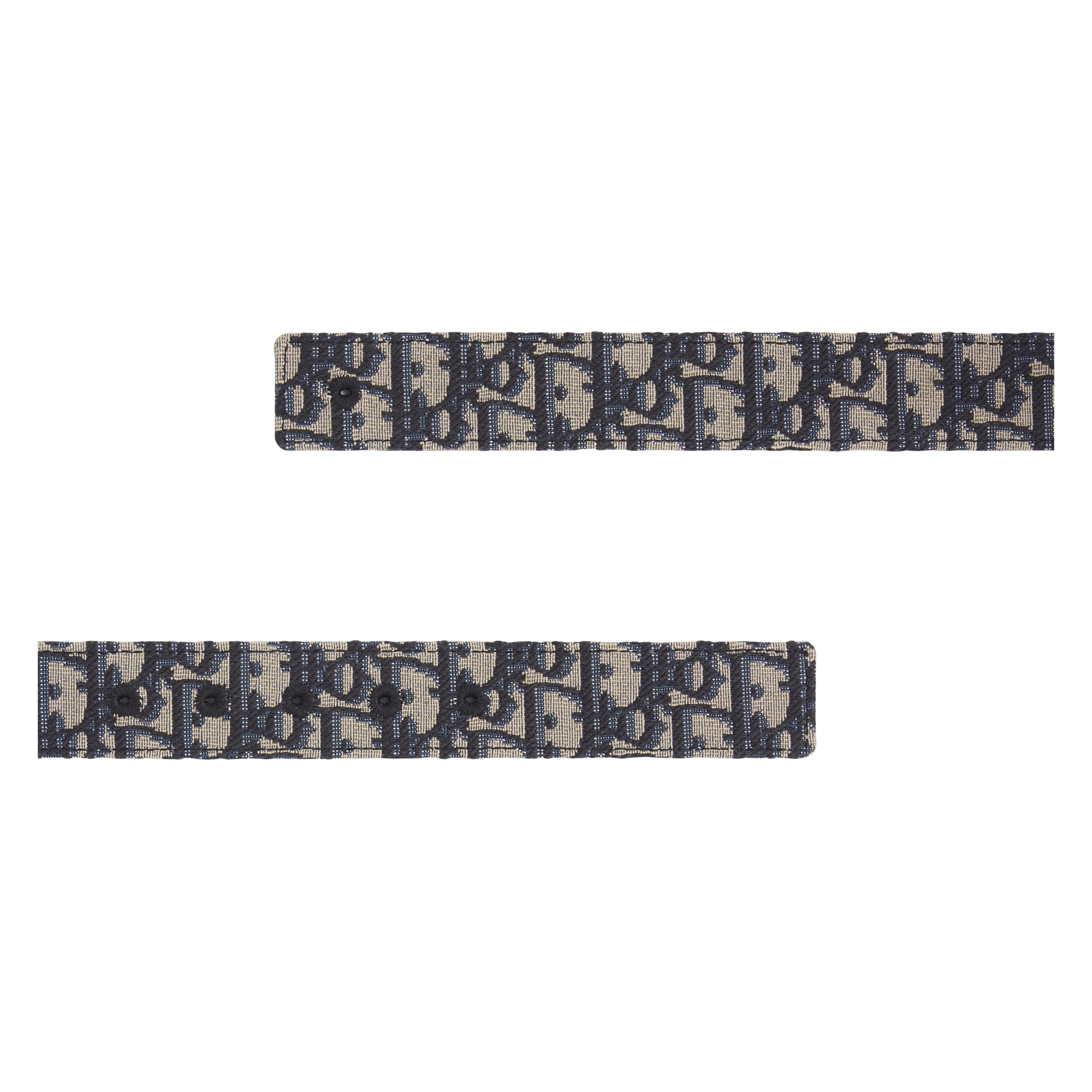Reversible Belt Strap Beige and Black Dior Oblique Jacquard and Black Grained Calfskin, 35 MM E06