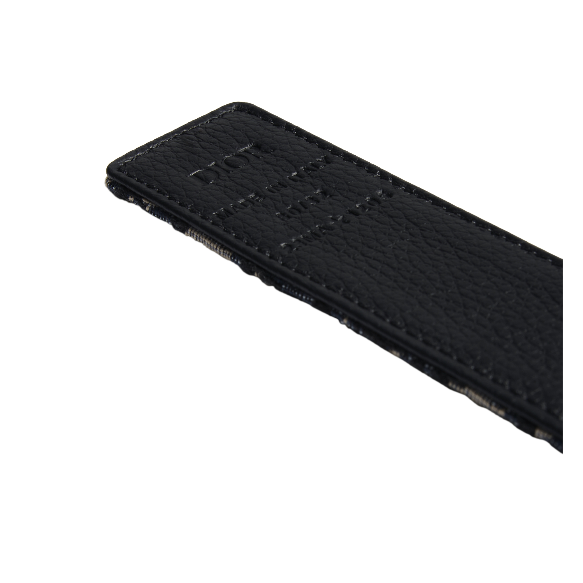 Reversible Belt Strap Beige and Black Dior Oblique Jacquard and Black Grained Calfskin, 35 MM E10