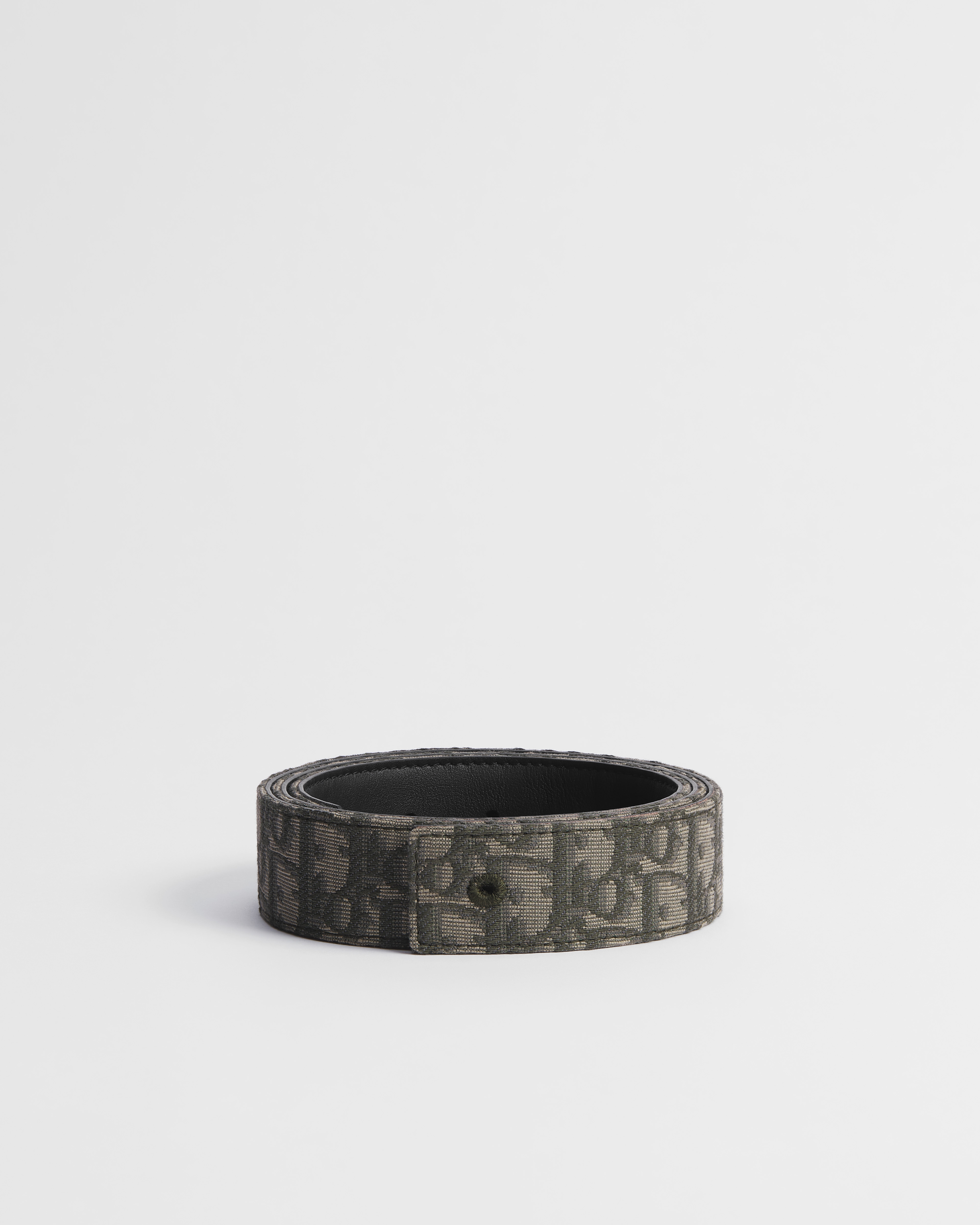 Reversible Belt Strap Black Smooth Calfskin and Dior Oblique Jacquard, 35 MM E01