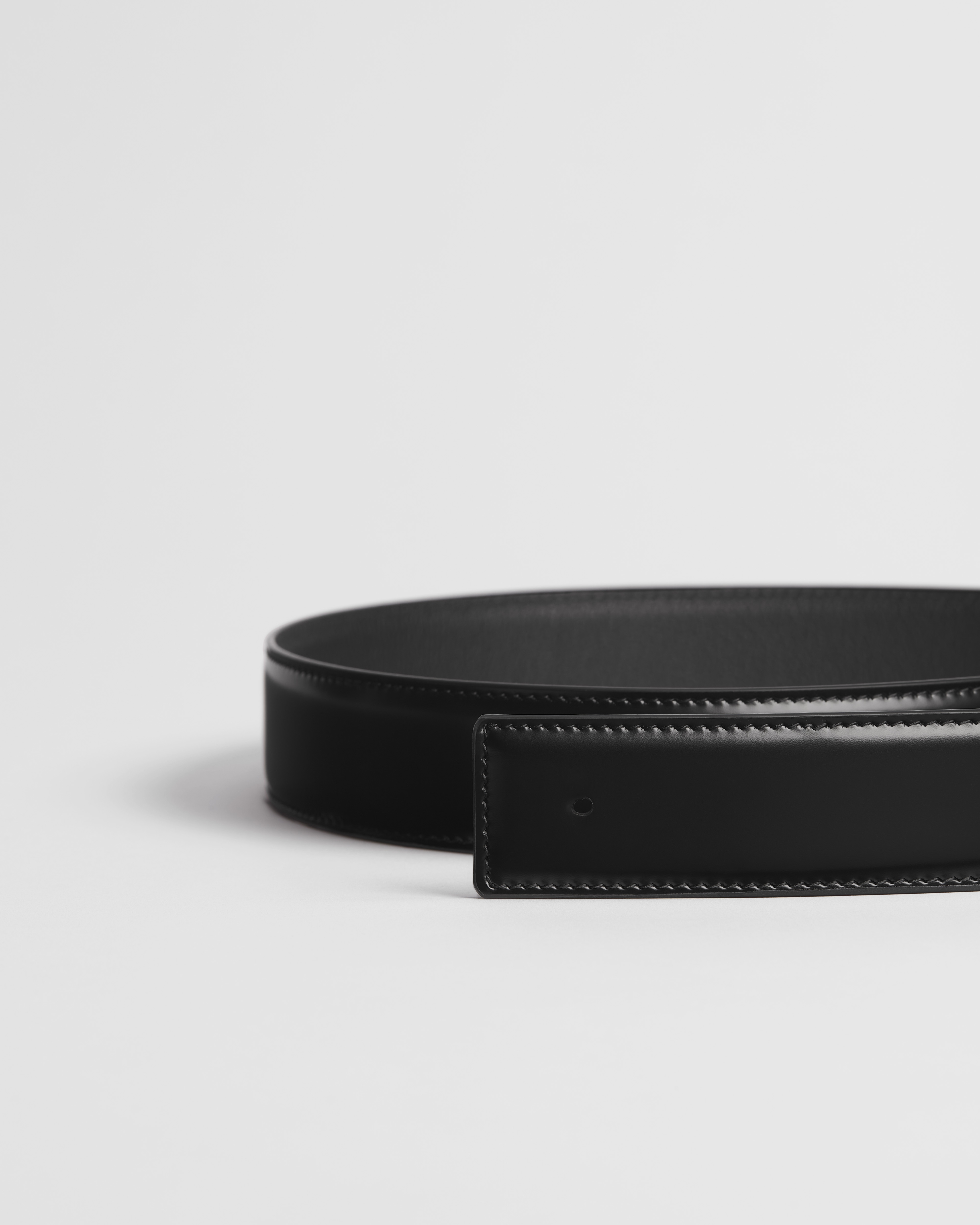 Cintura reversibile Pelle di vitello liscia nera, 35 mm E09