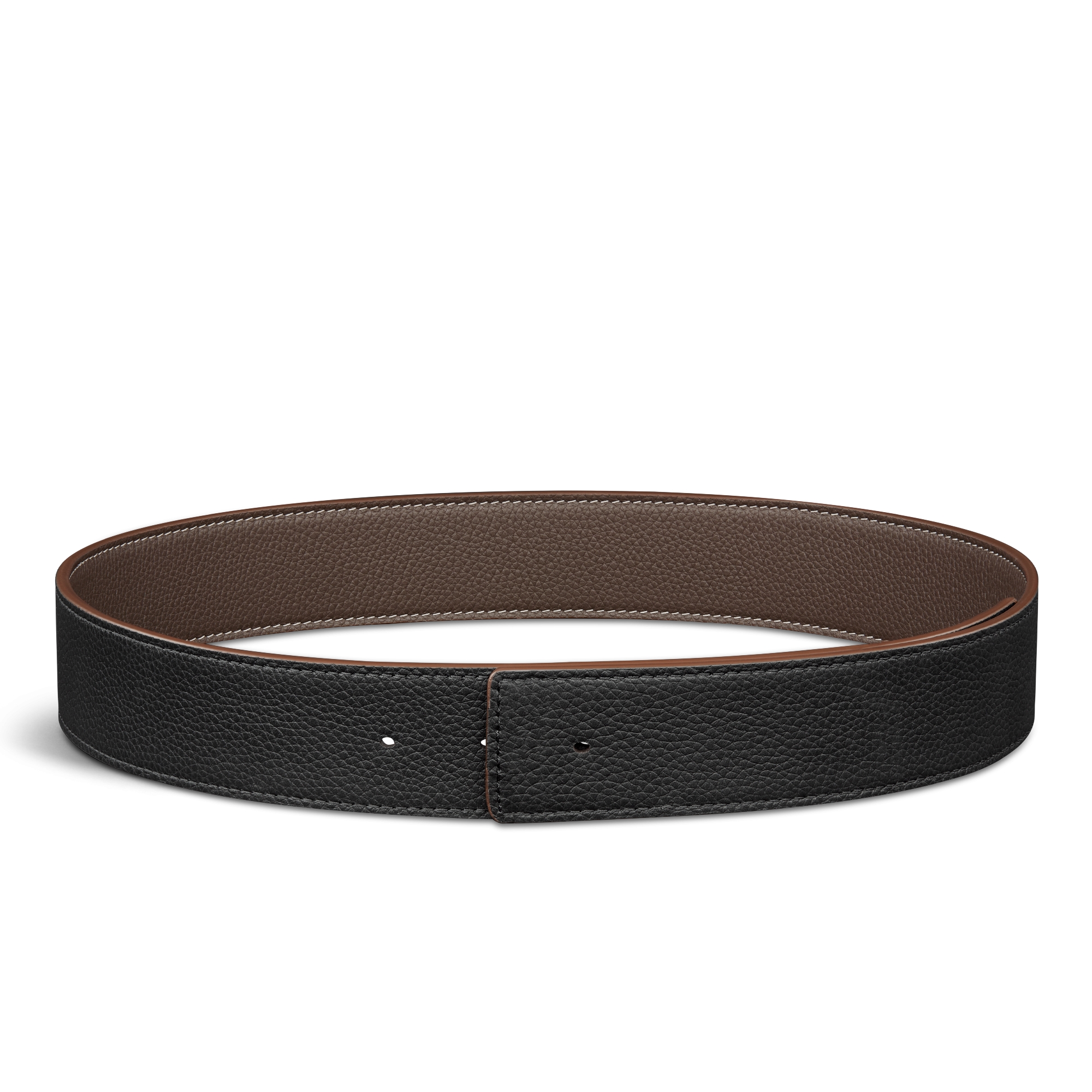 Correa De Cinturón Reversible Piel De Becerro Graneada Gris Dior Y Piel