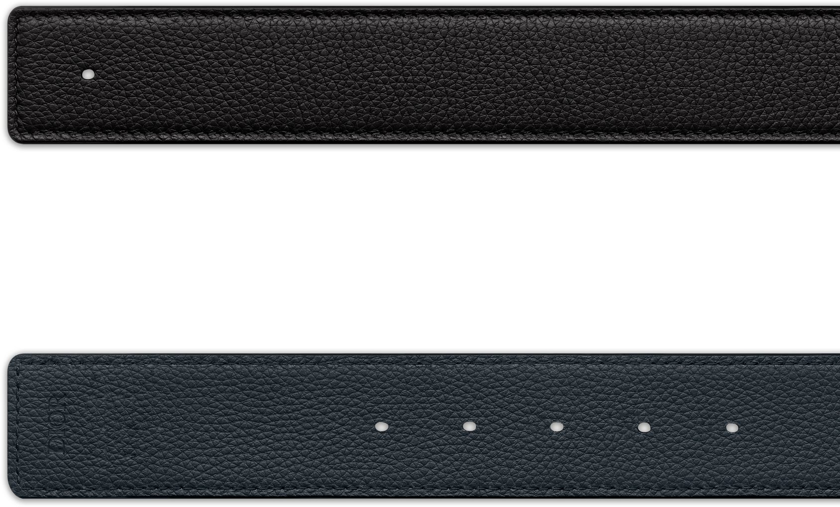 Bracelet montre cuir SELECT-HEURE Veau Grainé Noir, fait main France