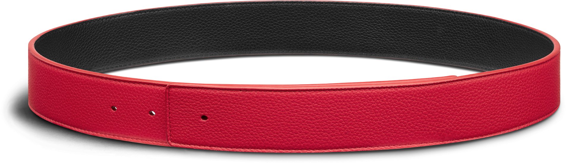 Correa de cinturón reversible Piel de becerro graneada negra y roja, 40 ...