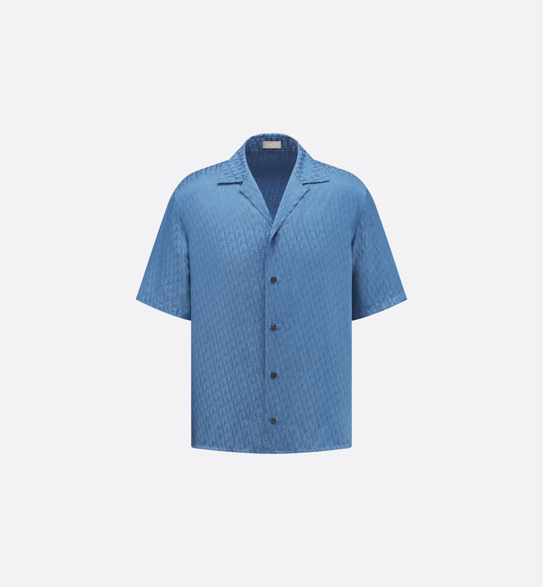 Dior Oblique Short-Sleeved Shirt Green Silk and Cotton Dior Oblique Short-Sleeved Shirt Green Silk and Cotton