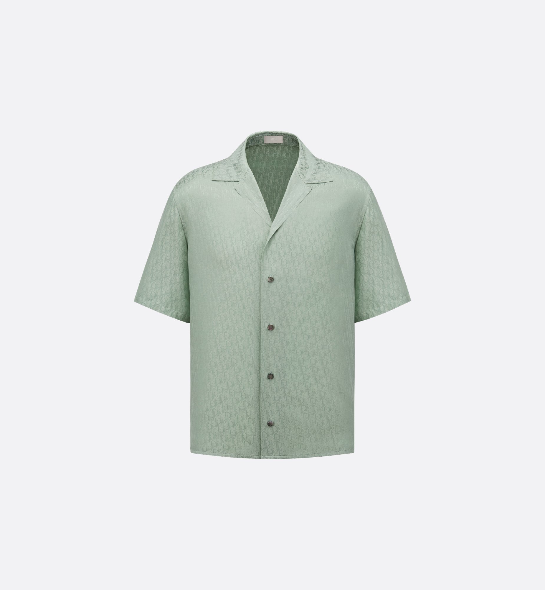 Dior Oblique Short-Sleeved Shirt Blue Silk and Cotton Dior Oblique Short-Sleeved Shirt Blue Silk and Cotton