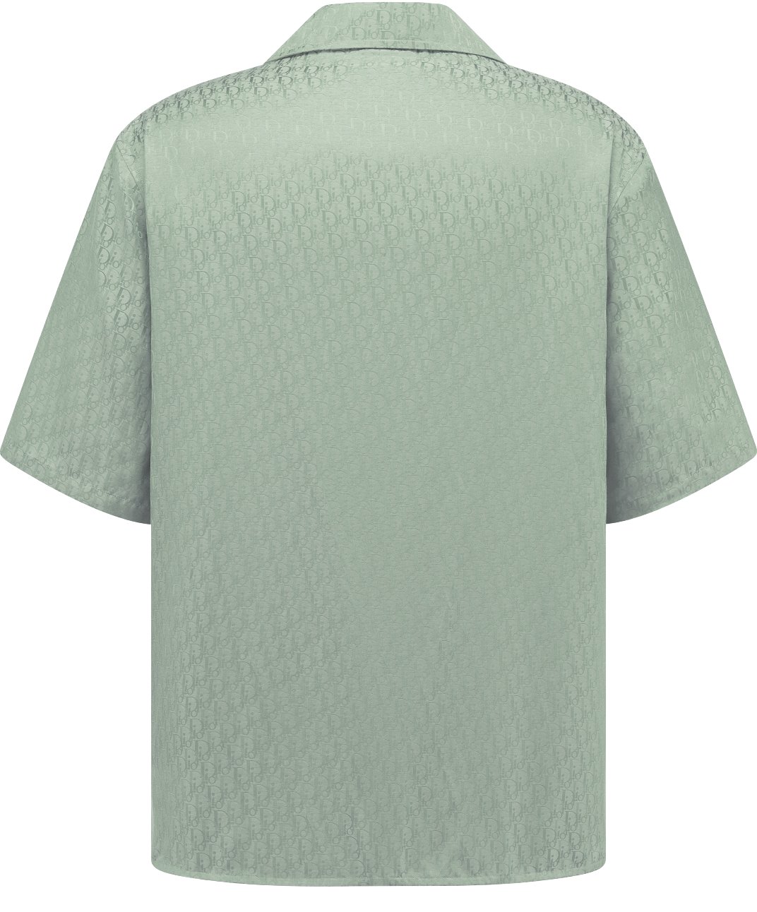 Camicia a maniche corte Dior Oblique Jacquard di cotone e seta verde DIOR