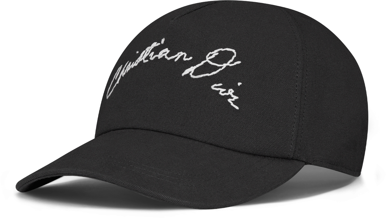 Baseball Cap with Handwritten Christian Dior Signature Black Cotton Canvas  | DIOR