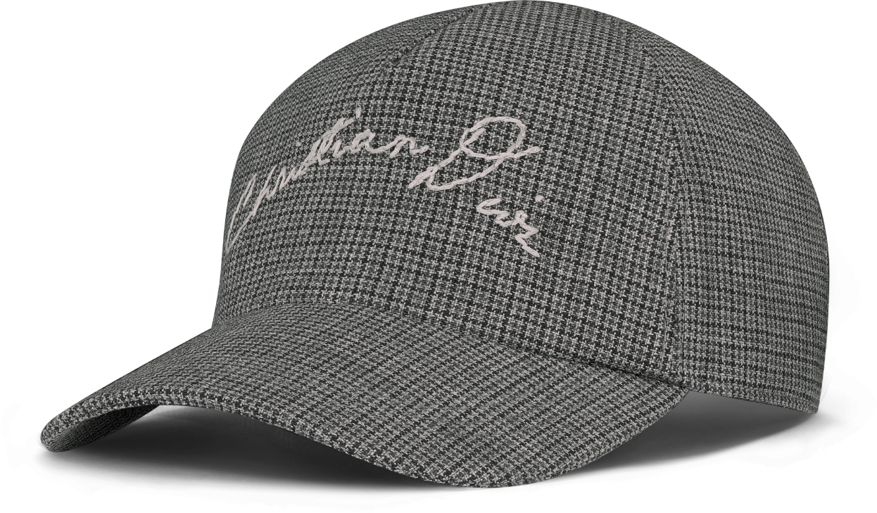 Baseball Cap with Handwritten Christian Dior Signature Gray Wool DIOR