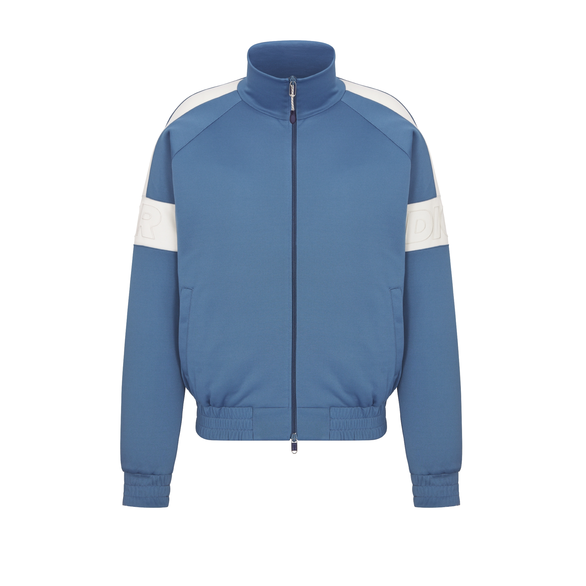DIOR AND PARLEY Zipped Track Jacket Blue and White Parley Ocean Plastic® Cotton-Blend Jersey E01
