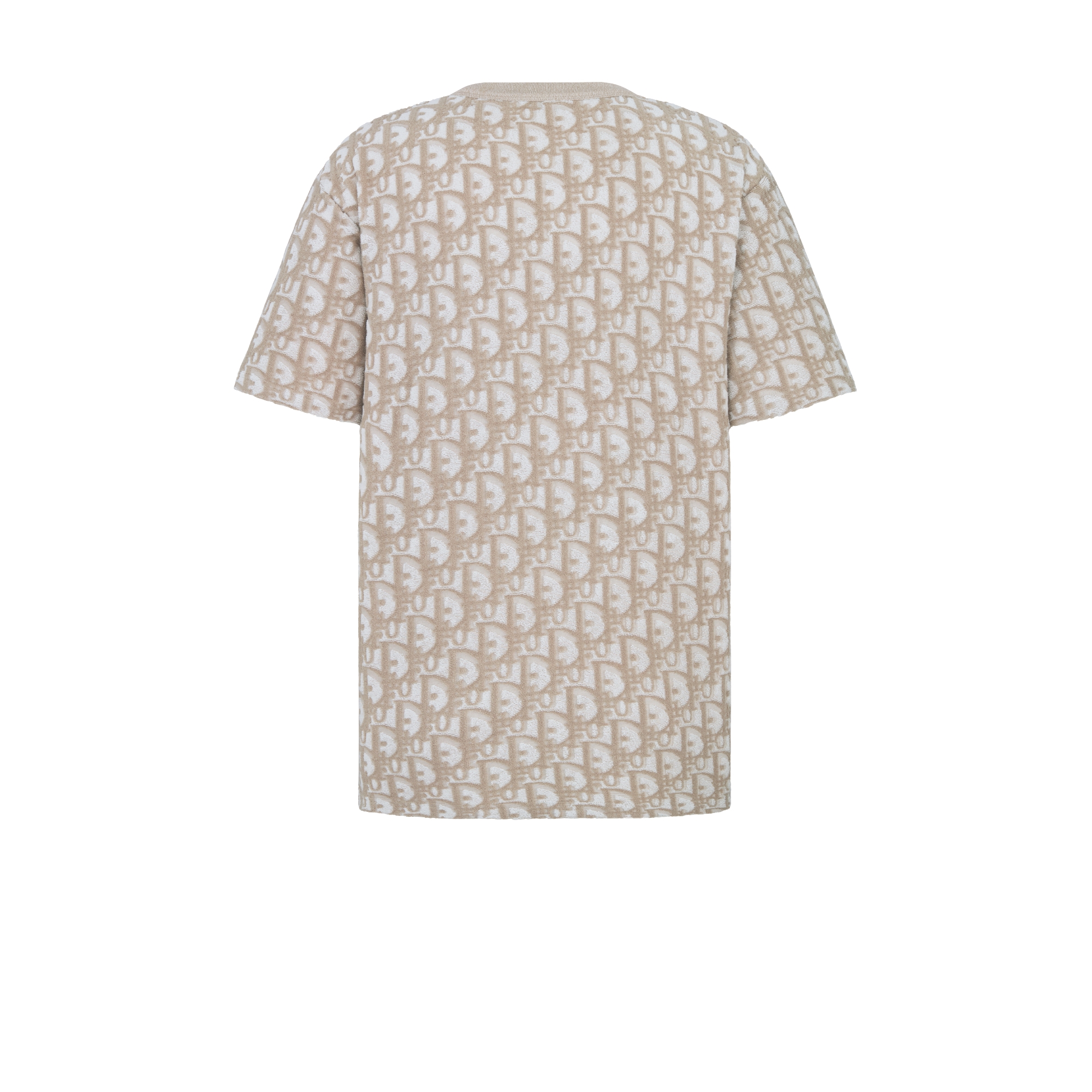 Dior Oblique T-Shirt, Relaxed Fit Frottee aus Baumwolljersey in Beige E08
