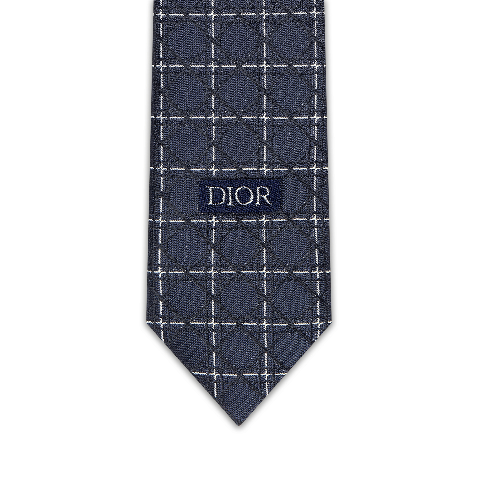 Cannage Tie Purple and White Silk E09