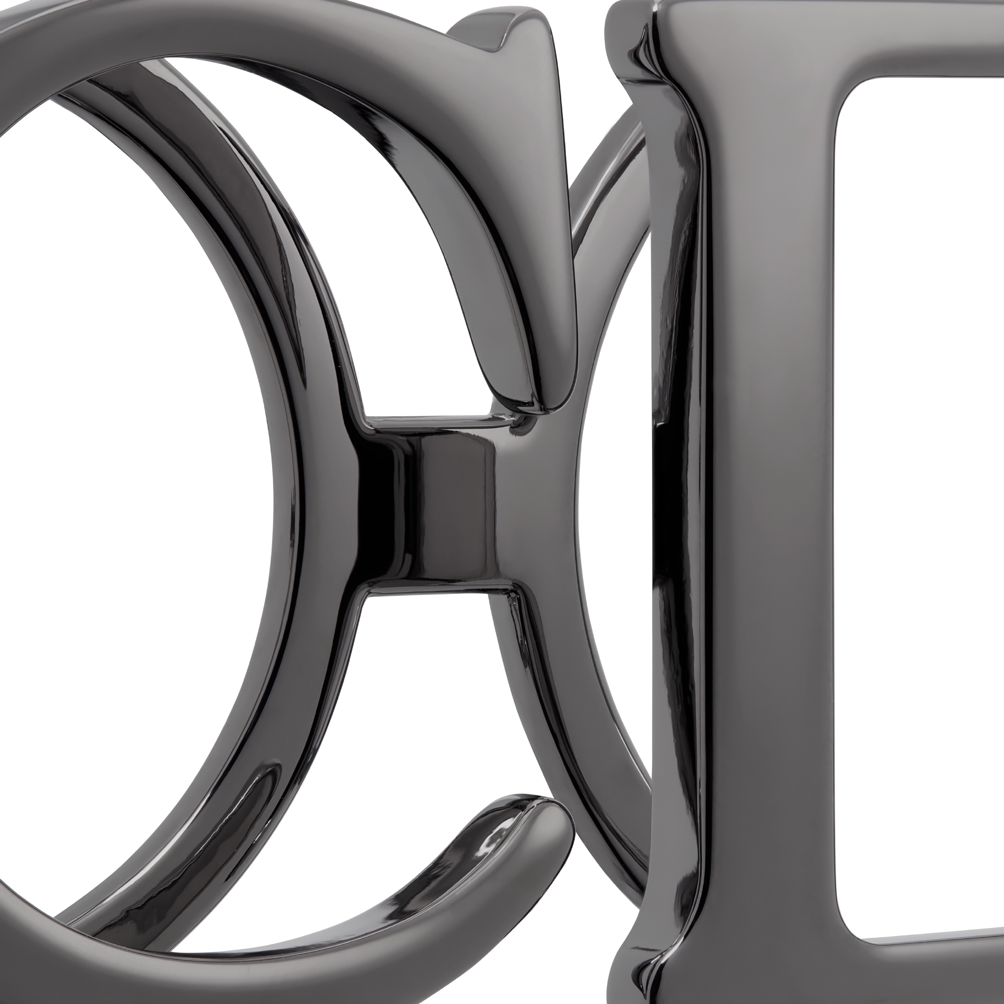 CD Belt Buckle Ruthenium-Finish Brass, 35 MM E09