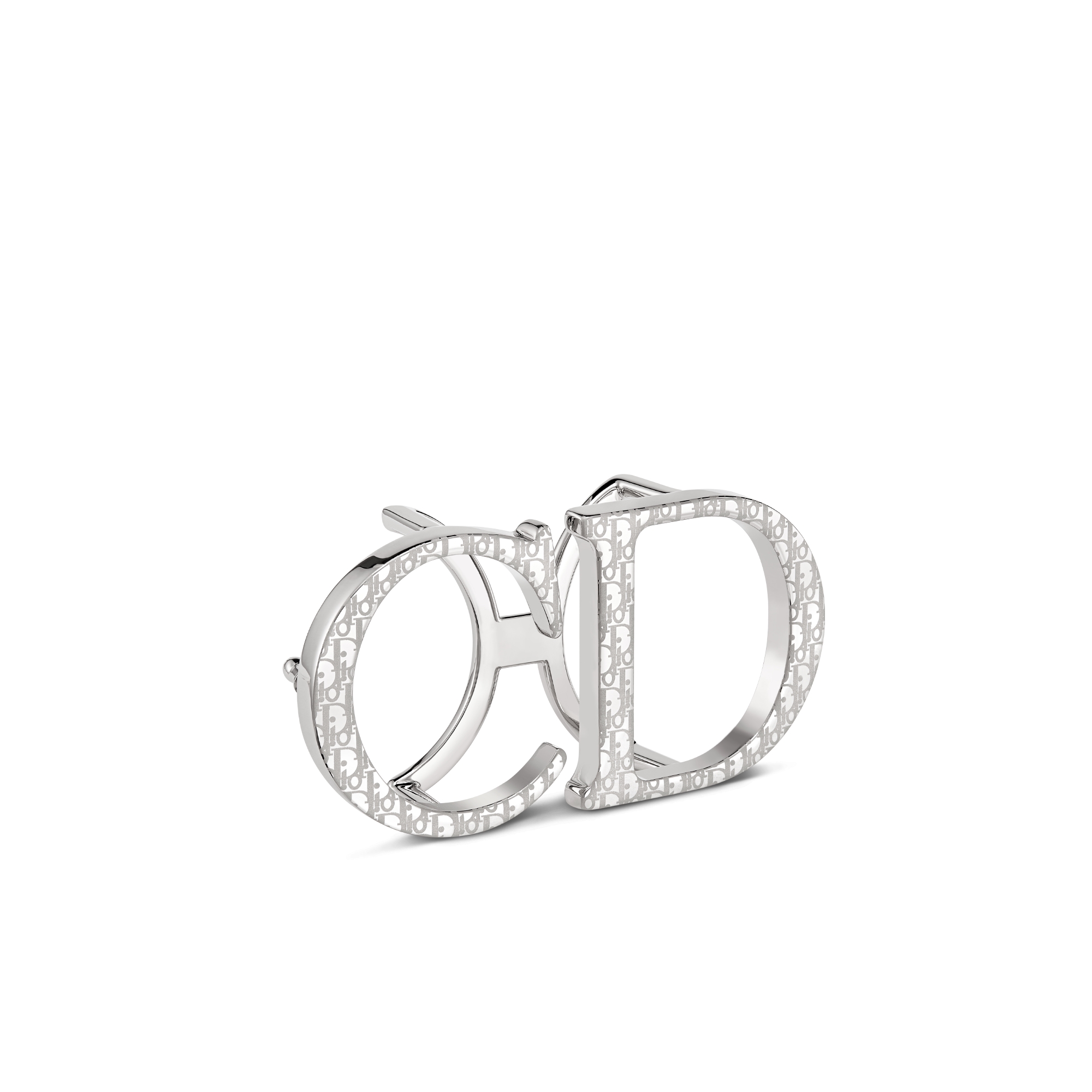 CD Belt Buckle Palladium-Finish Dior Oblique Brass, 35 MM E03