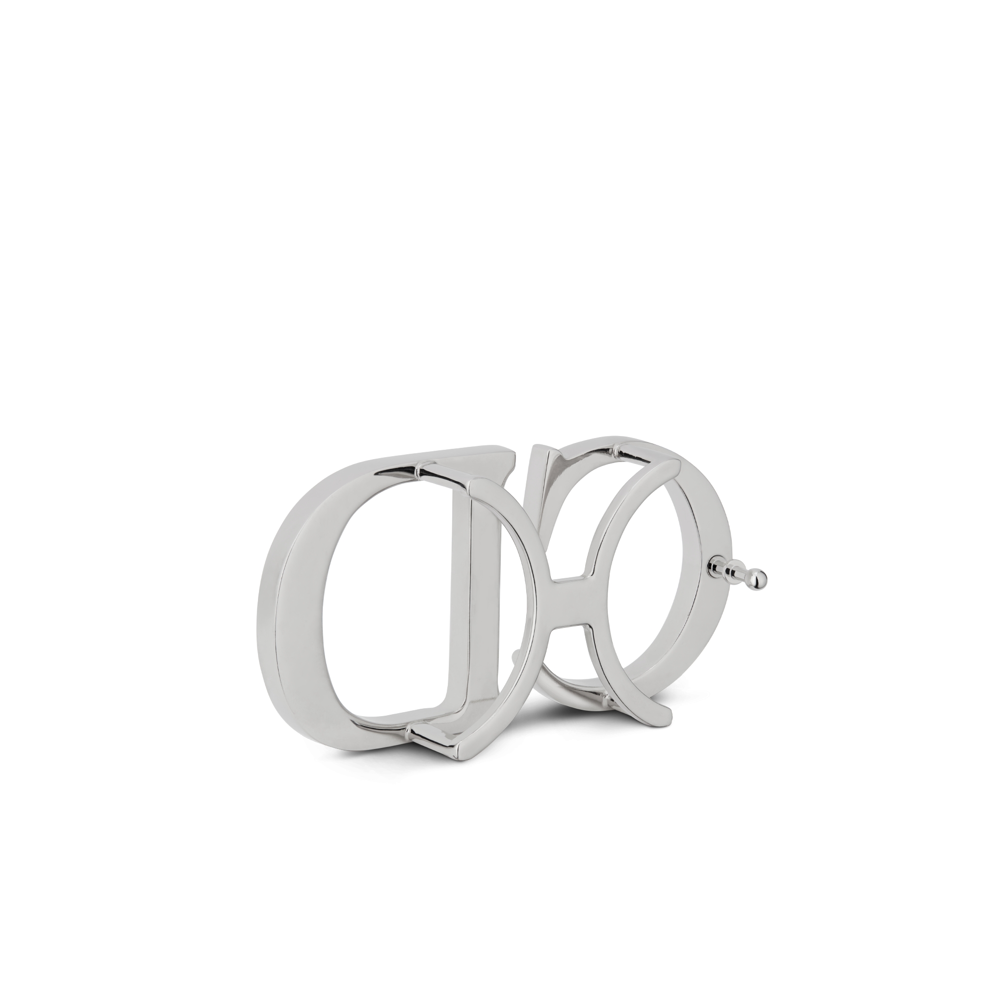 CD Belt Buckle Palladium-Finish Dior Oblique Brass, 35 MM E05