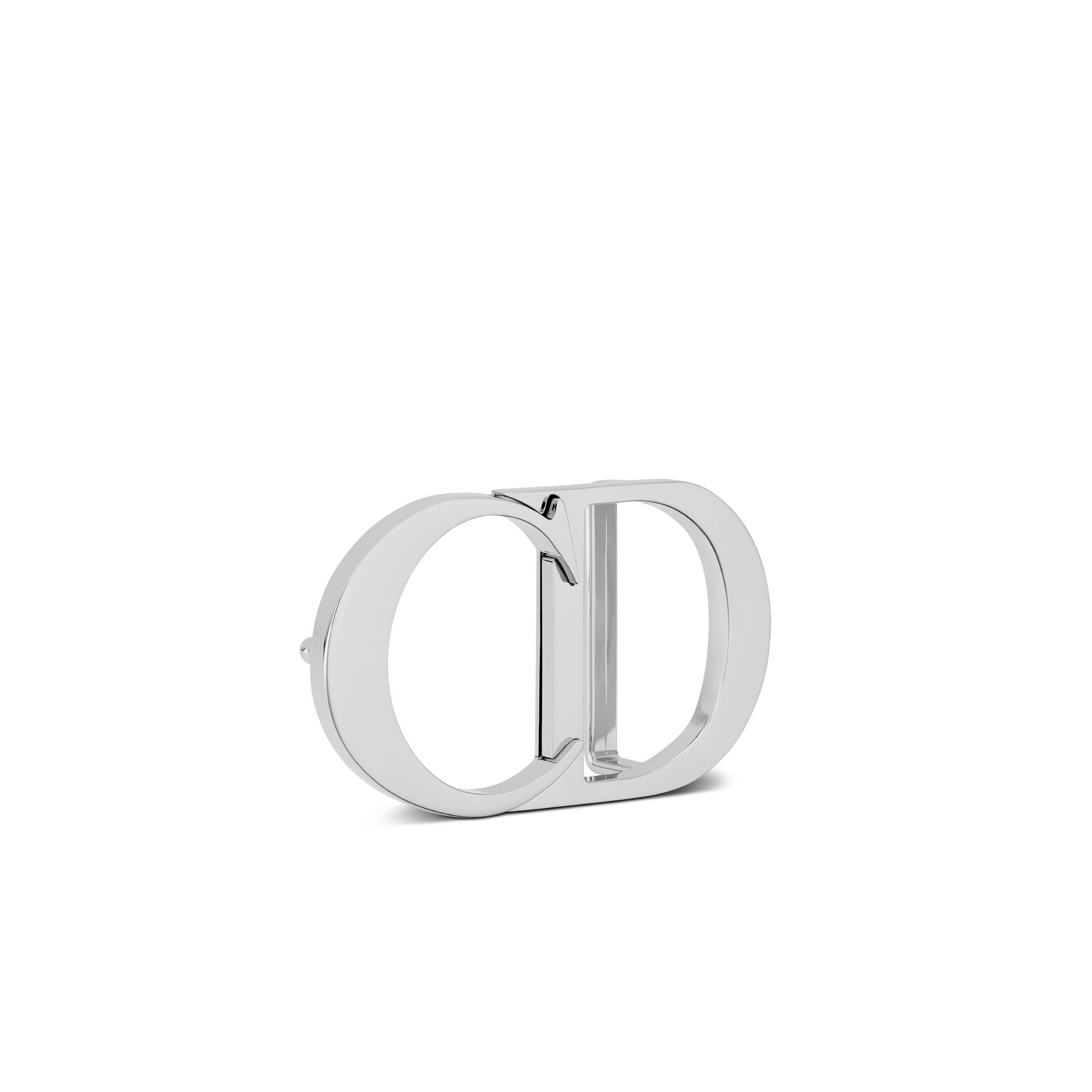 CD Icon Belt Buckle Palladium-Finish Brass, 35 MM E03