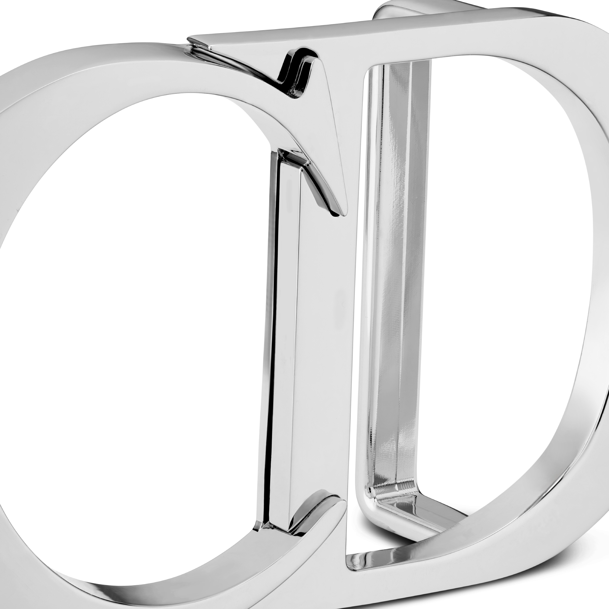 CD Icon Belt Buckle Palladium-Finish Brass, 35 MM E09