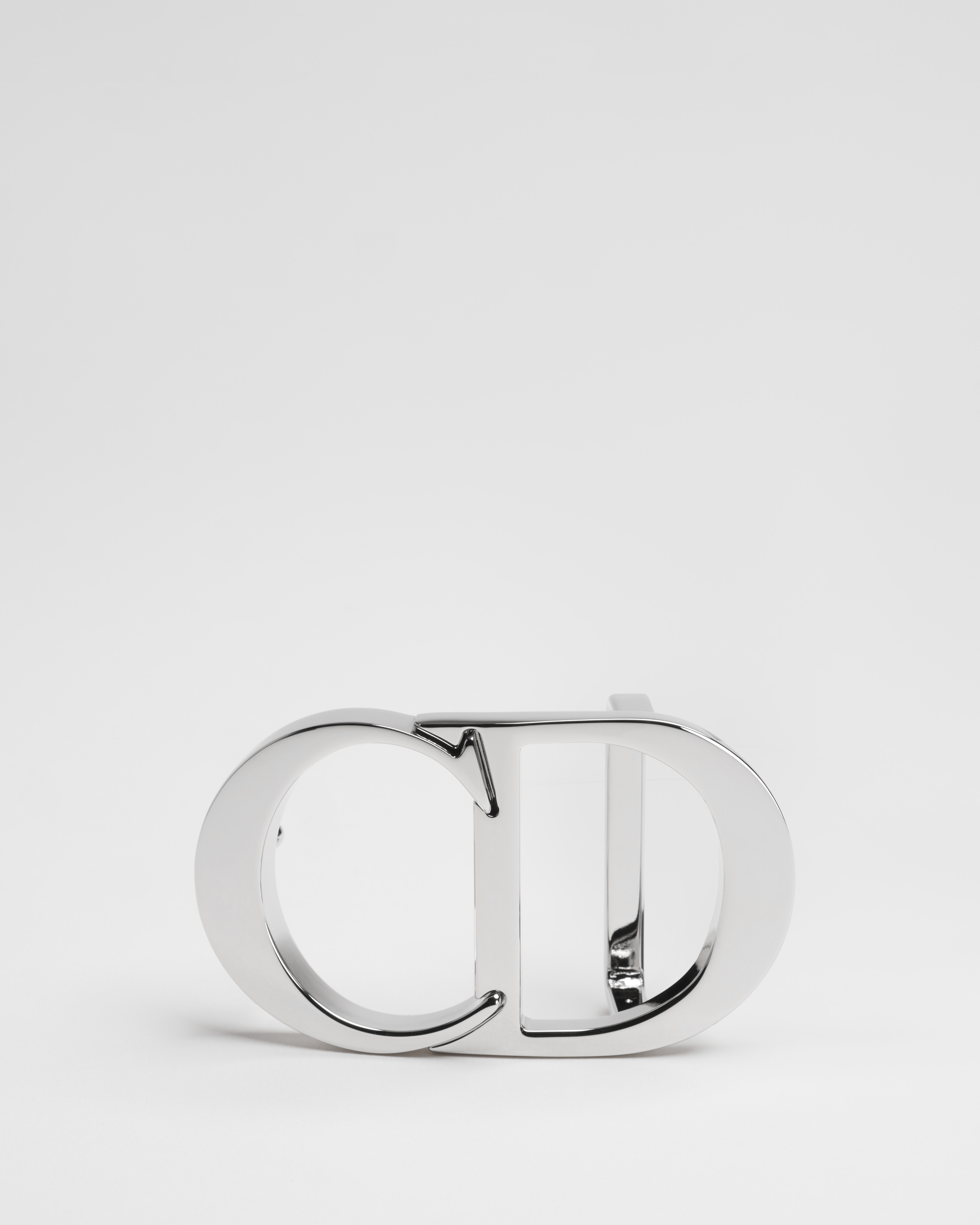 CD Icon Belt Buckle Palladium-Finish Brass, 35 MM E01