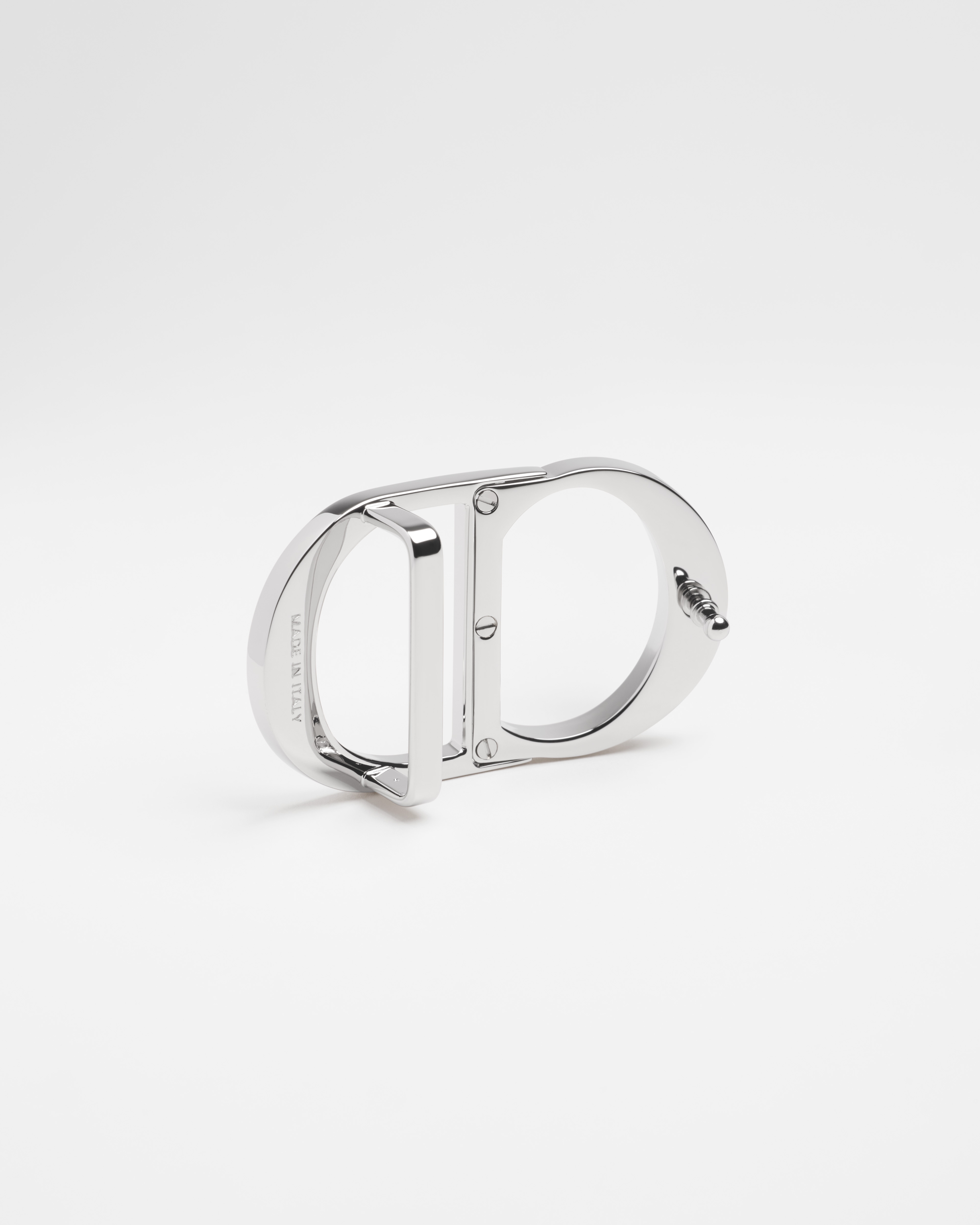 CD Icon Belt Buckle Palladium-Finish Brass, 35 MM E05