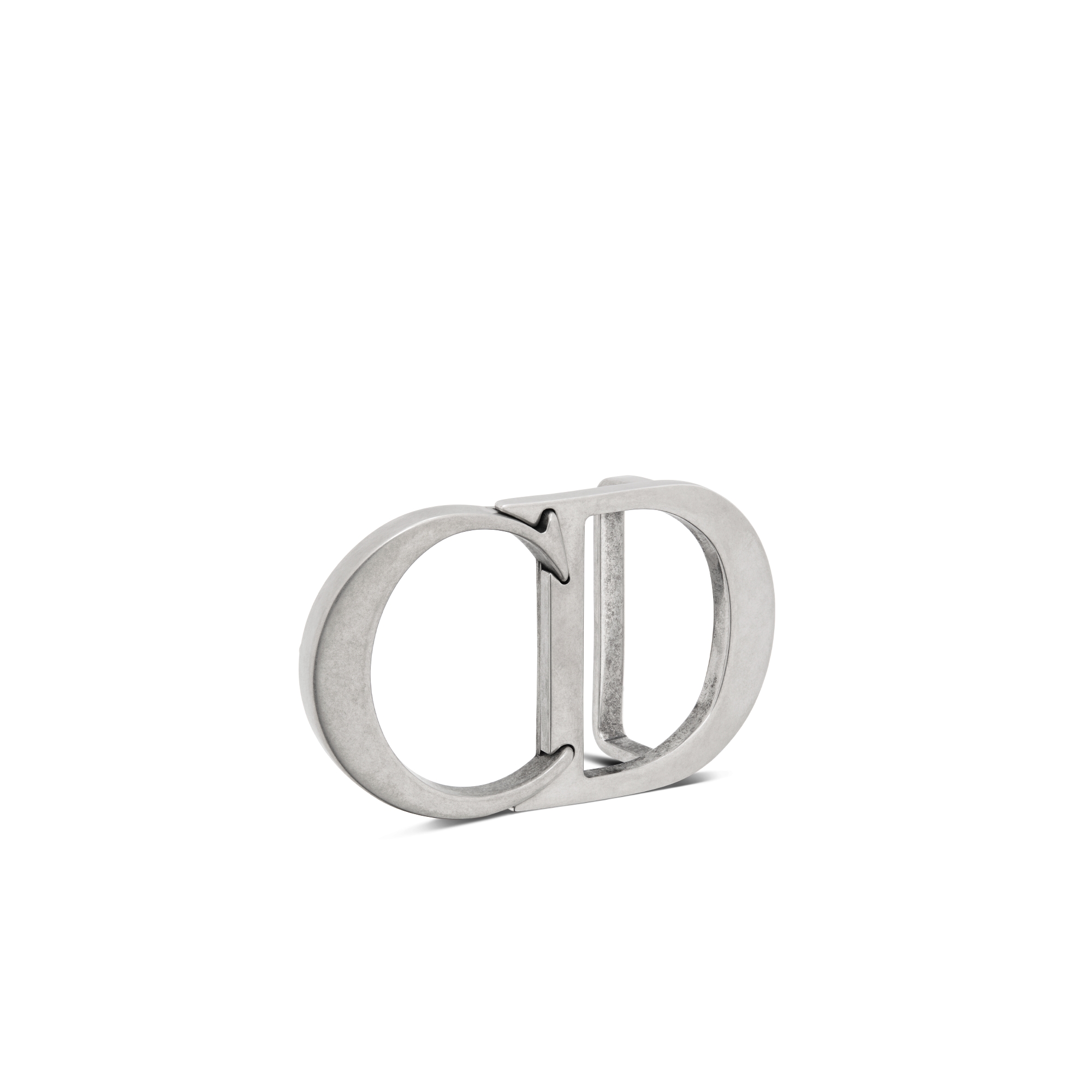 Boucle de ceinture CD Icon Laiton vieilli finition argentée, 35 mm E03