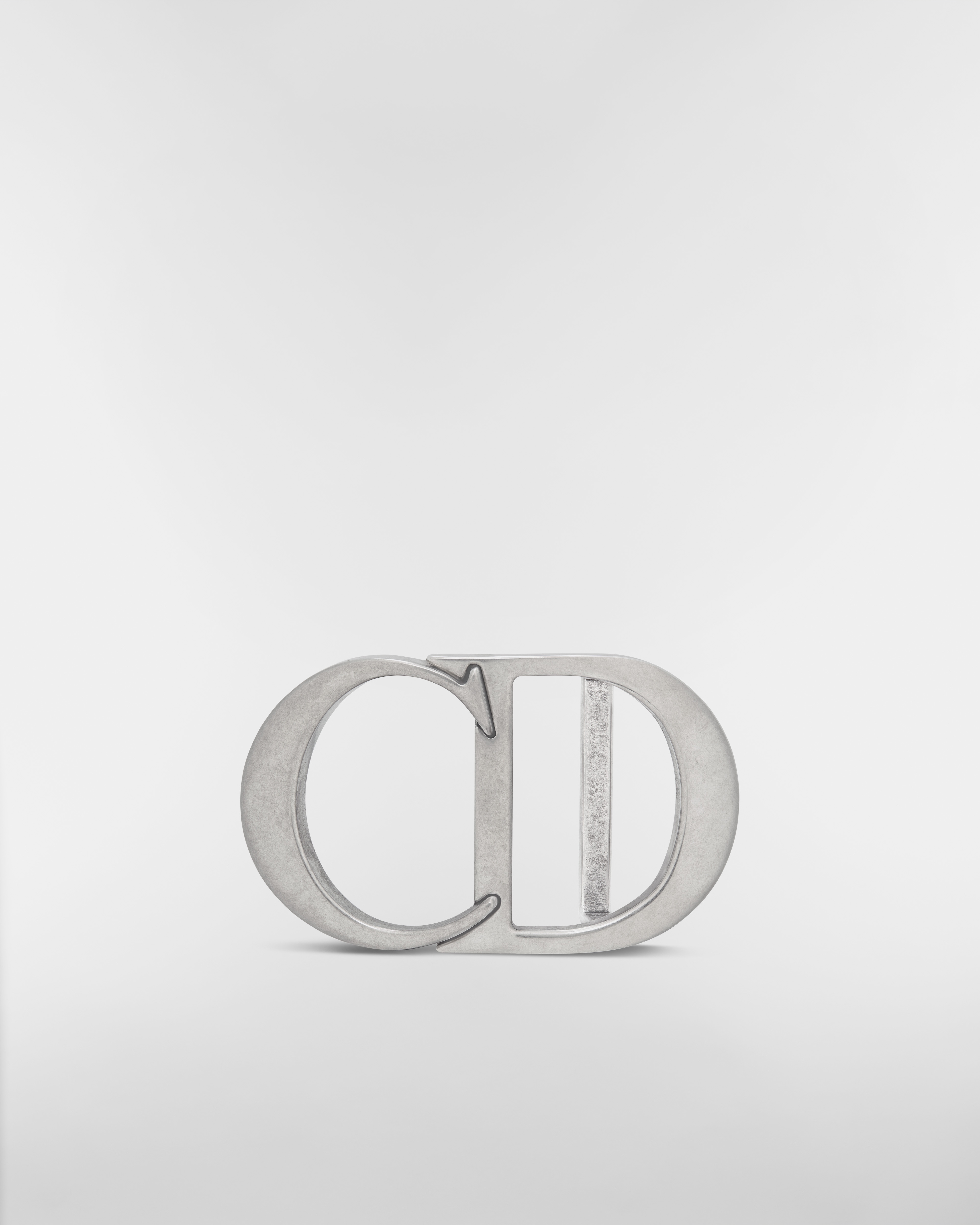 CD Icon 腰帶扣環 復古銀色飾面黃銅，35 毫米 E01