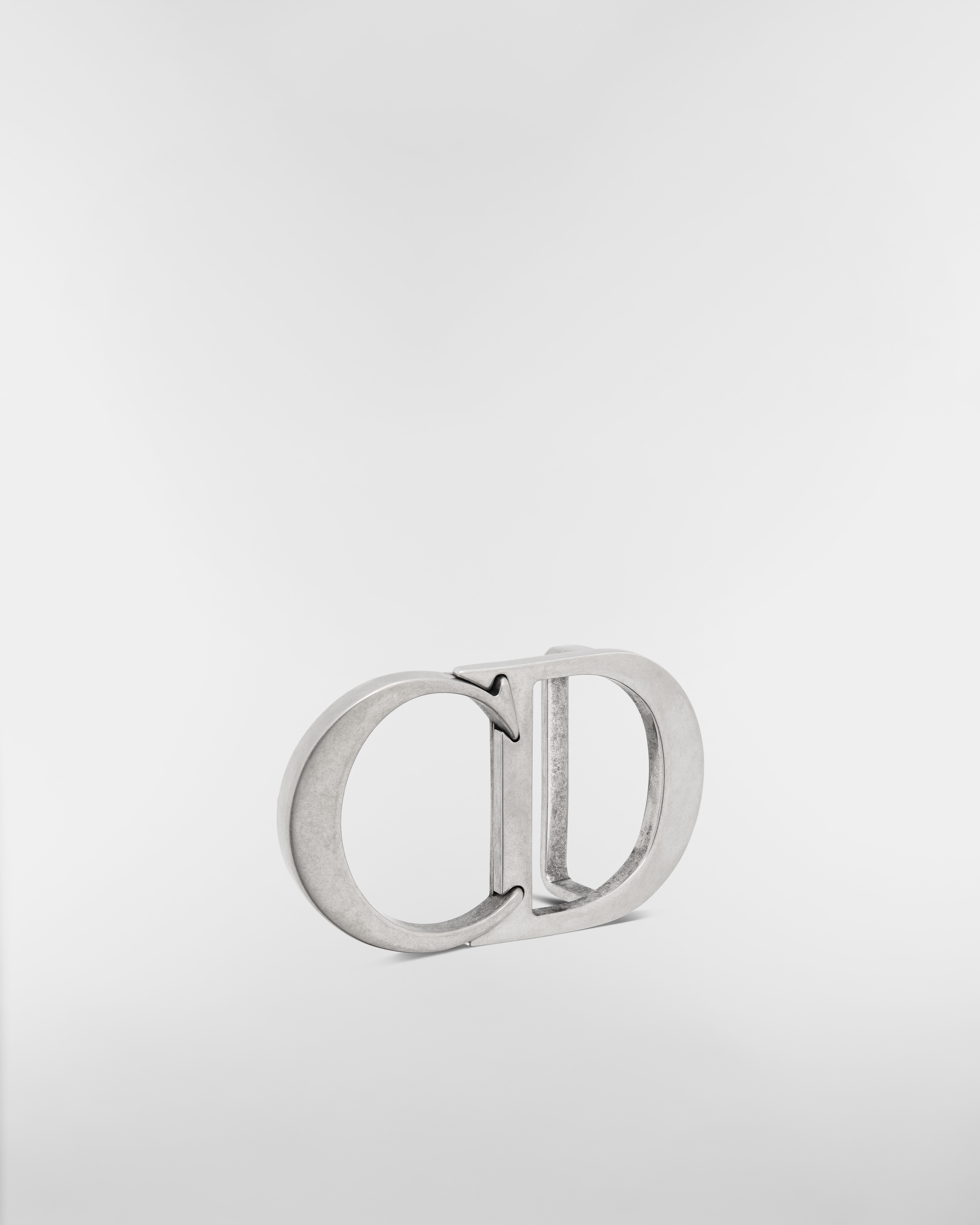 CD Icon Belt Buckle Antique Silver-Finish Brass, 35 MM E03