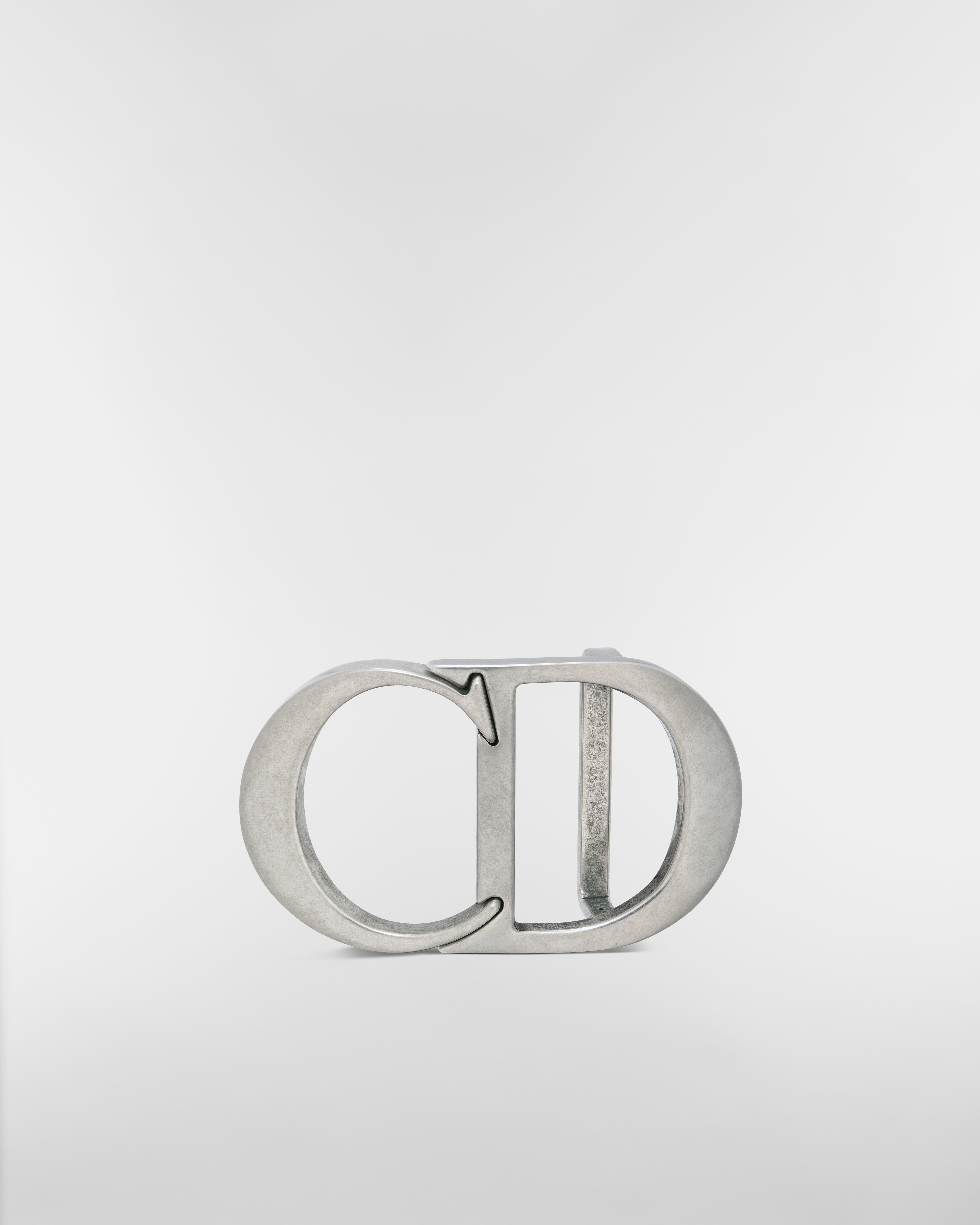 CD Icon Belt Buckle Antique Silver-Finish Brass, 35 MM E06