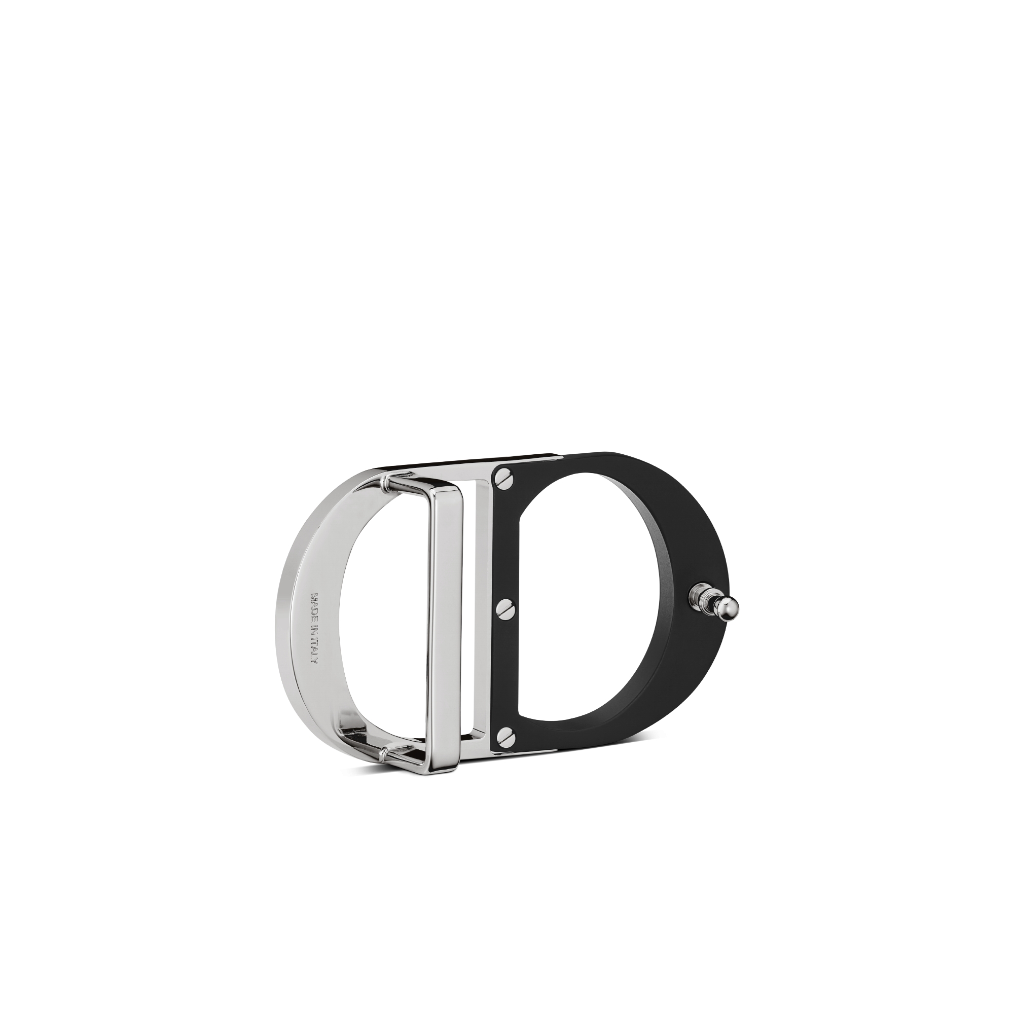 CD Icon 벨트 버클 블랙 무광 래커 피니시 브라스 & 팔라듐 피니시 브라스 35mm E05