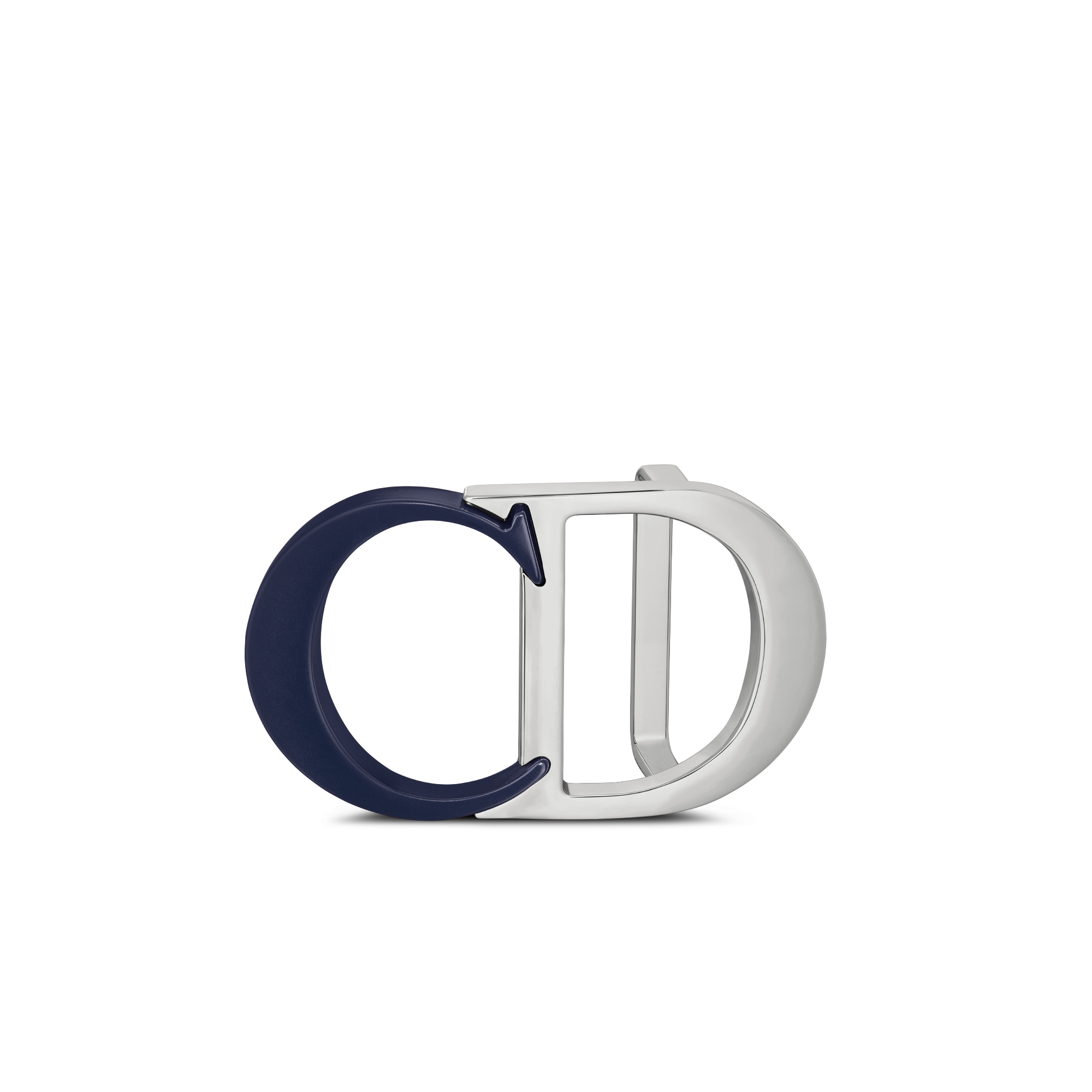 Boucle de ceinture CD Icon Laiton finition laquée mate bleu marine et palladium, 35 mm E06