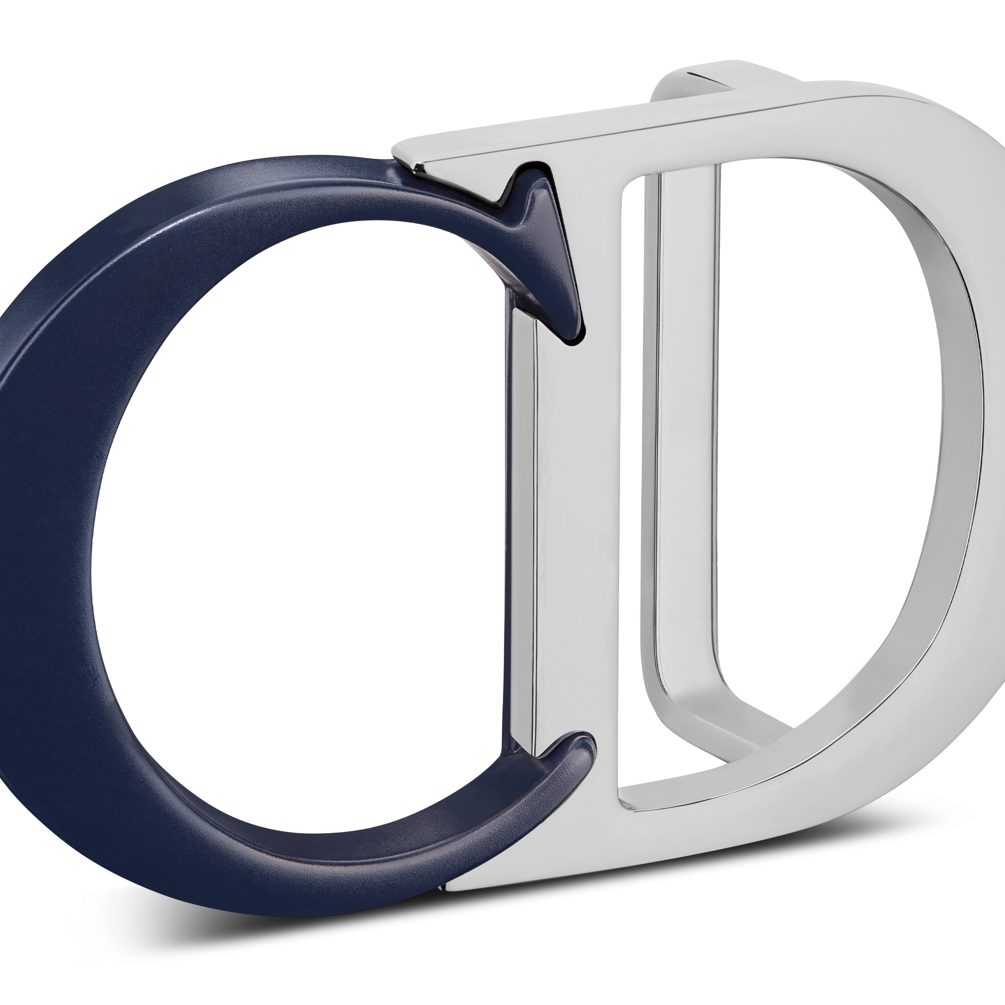 Boucle de ceinture CD Icon Laiton finition laquée mate bleu marine et palladium, 35 mm E09