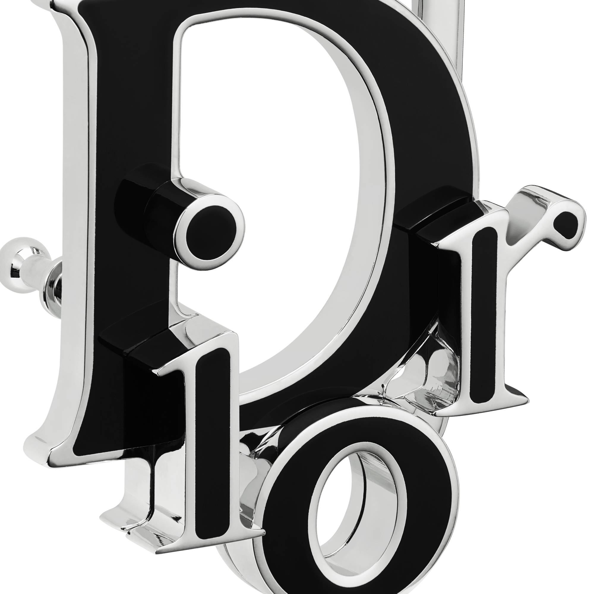 Dior World Tour Dior Oblique Belt Buckle Palladium-Finish Brass and Black Enamel, 35 MM E09