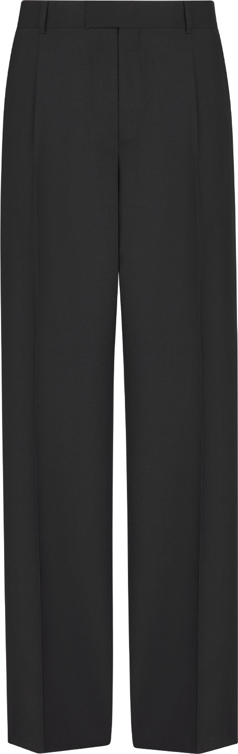 Tailored Wide-Leg Pants Black Virgin Wool and Mohair Barathea | DIOR