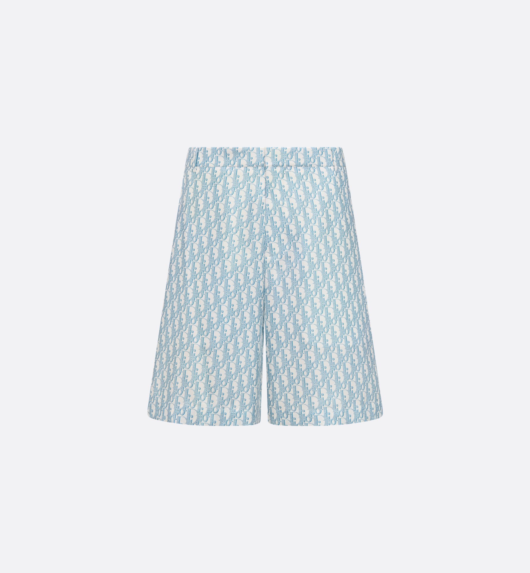 Dior Oblique Short-Sleeved Shirt White and Sky Blue Silk Dior Oblique Short-Sleeved Shirt White and Sky Blue Silk