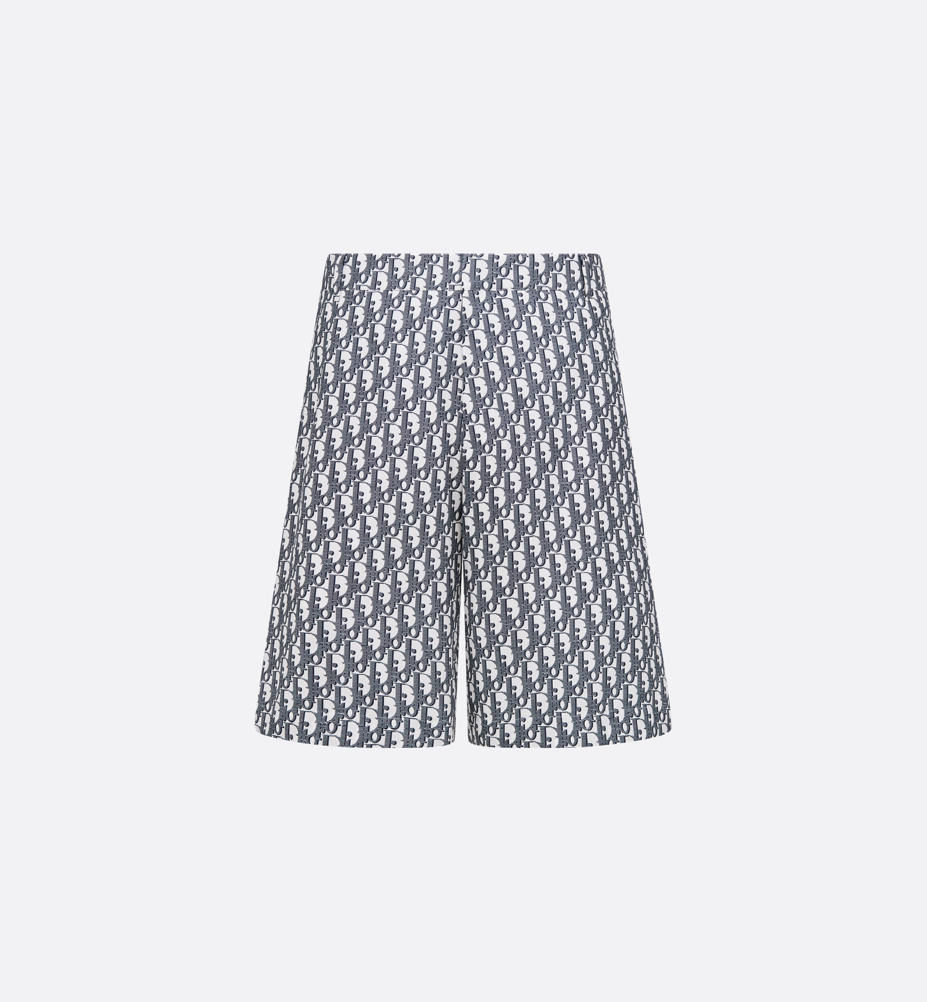 Dior Oblique Bermuda Shorts White and Navy Blue Silk Twill Dior Oblique Bermuda Shorts White and Navy Blue Silk Twill