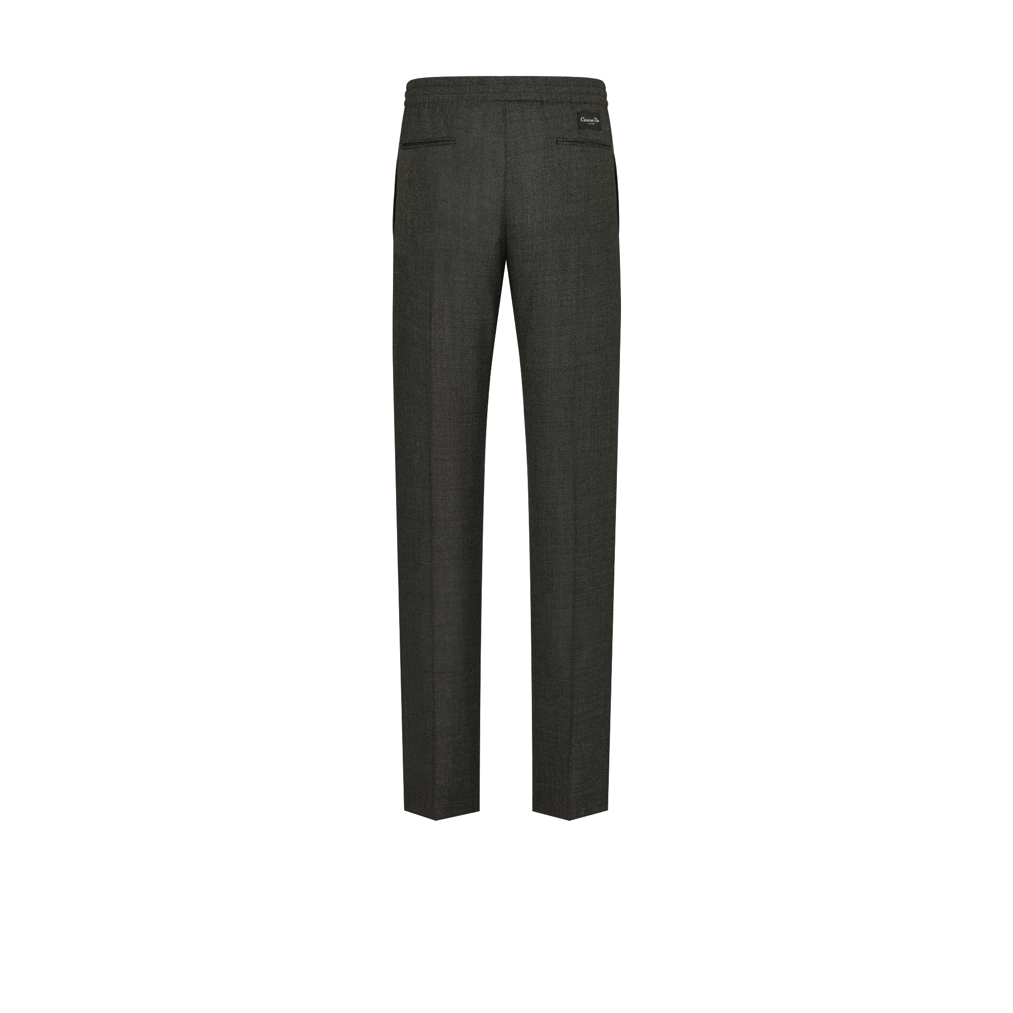 Tailored Track Pants with Christian Dior Couture Tag Gray Virgin Wool Basketweave E08
