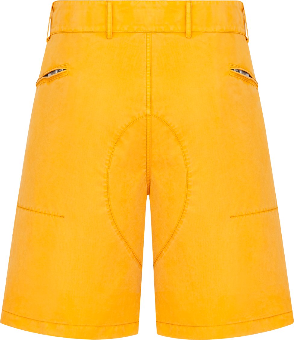 DIOR AND STONE ISLAND Bermuda Shorts Yellow Cotton Blend Satin DIOR