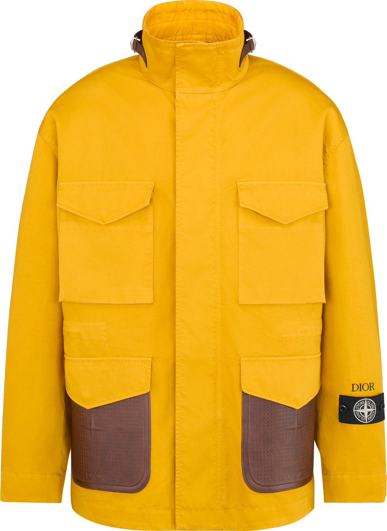 Stone island coat yellow on sale