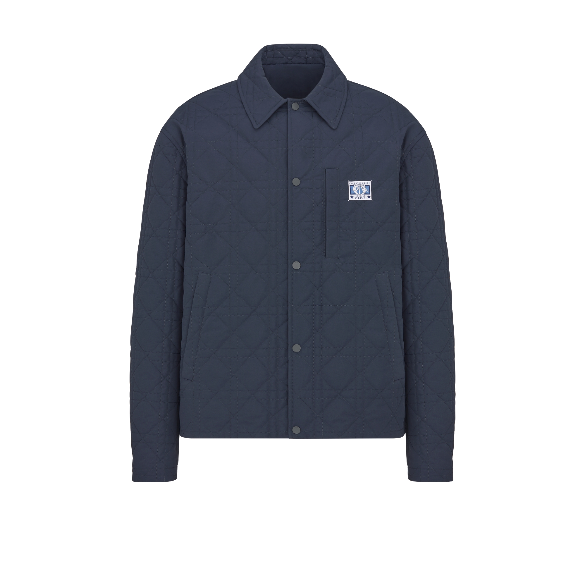 Cannage Jacket Blue Technical Cotton Ottoman | DIOR