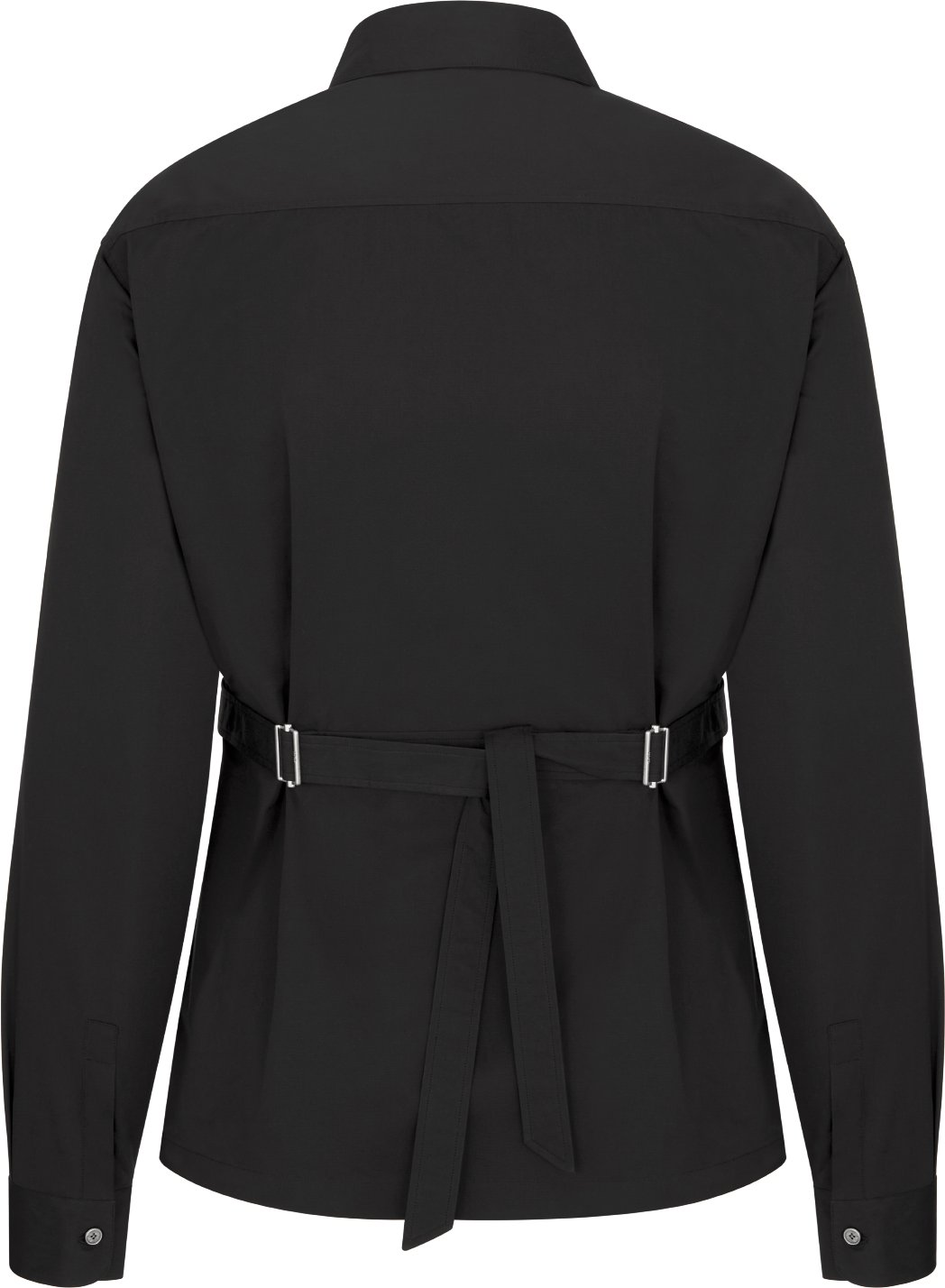 Christian Dior Couture Embroidered Shirt with Rear Belt Black Cotton Poplin DIOR