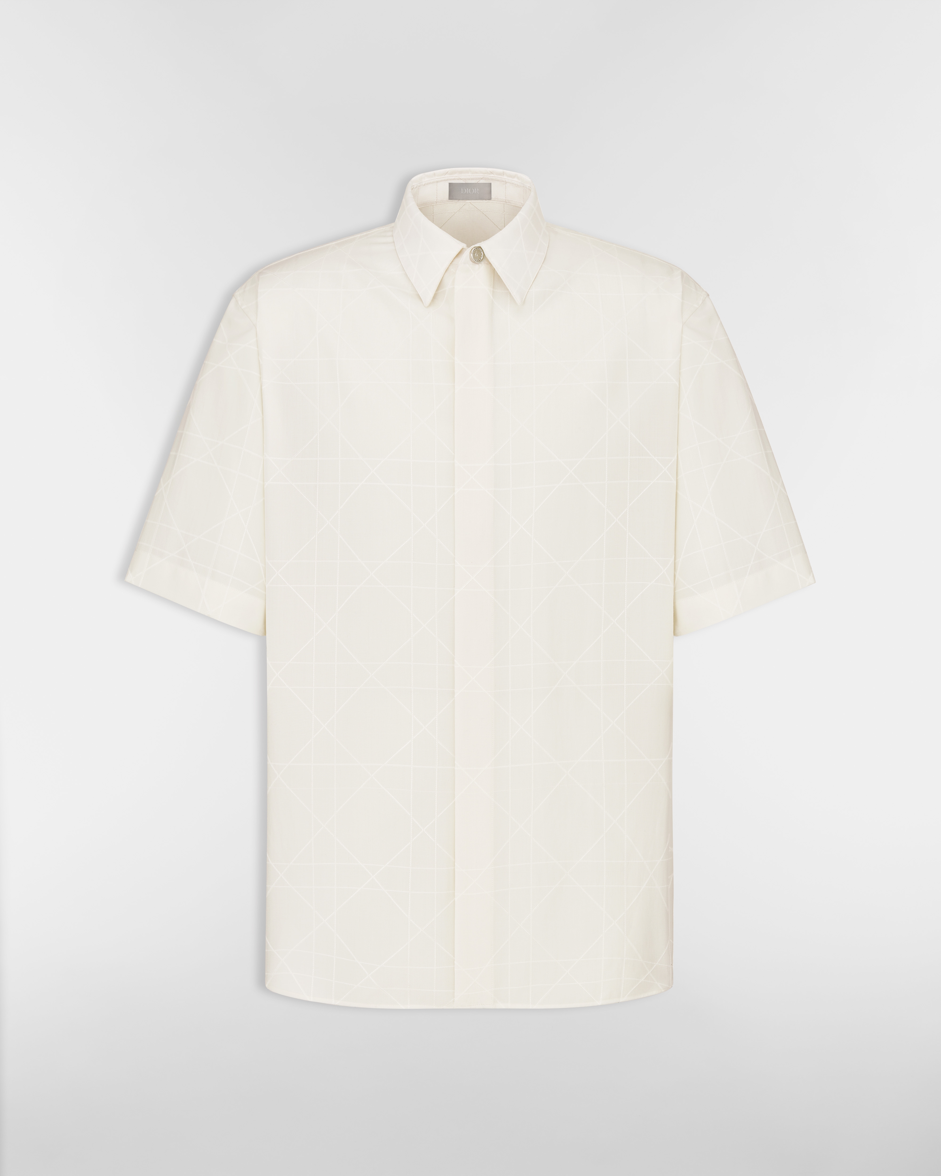 Chemise à manches courtes Dior Icons Toile de soie mélangée blanche E01