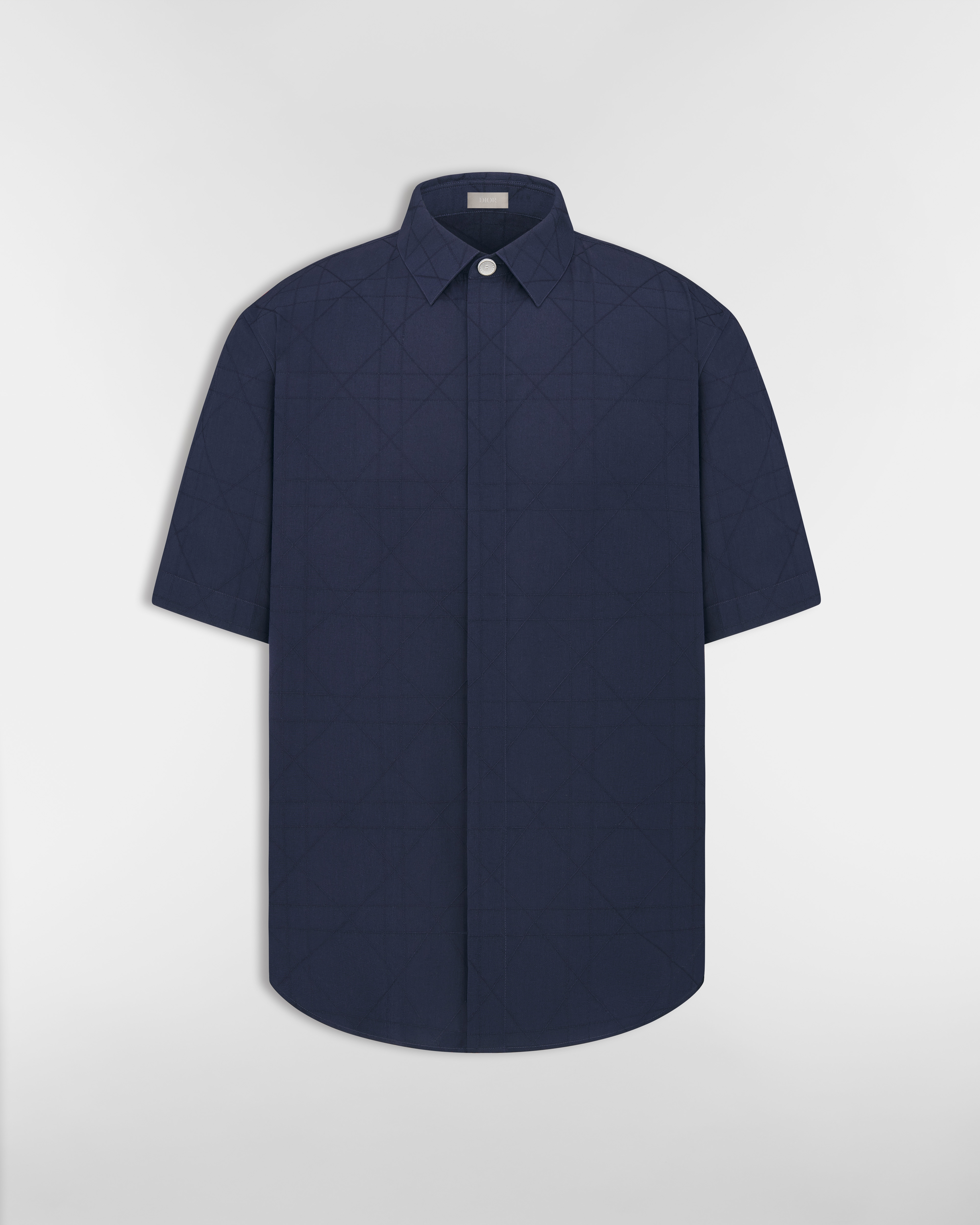 Chemise à manches courtes Dior Icons Toile de soie mélangée bleue E01