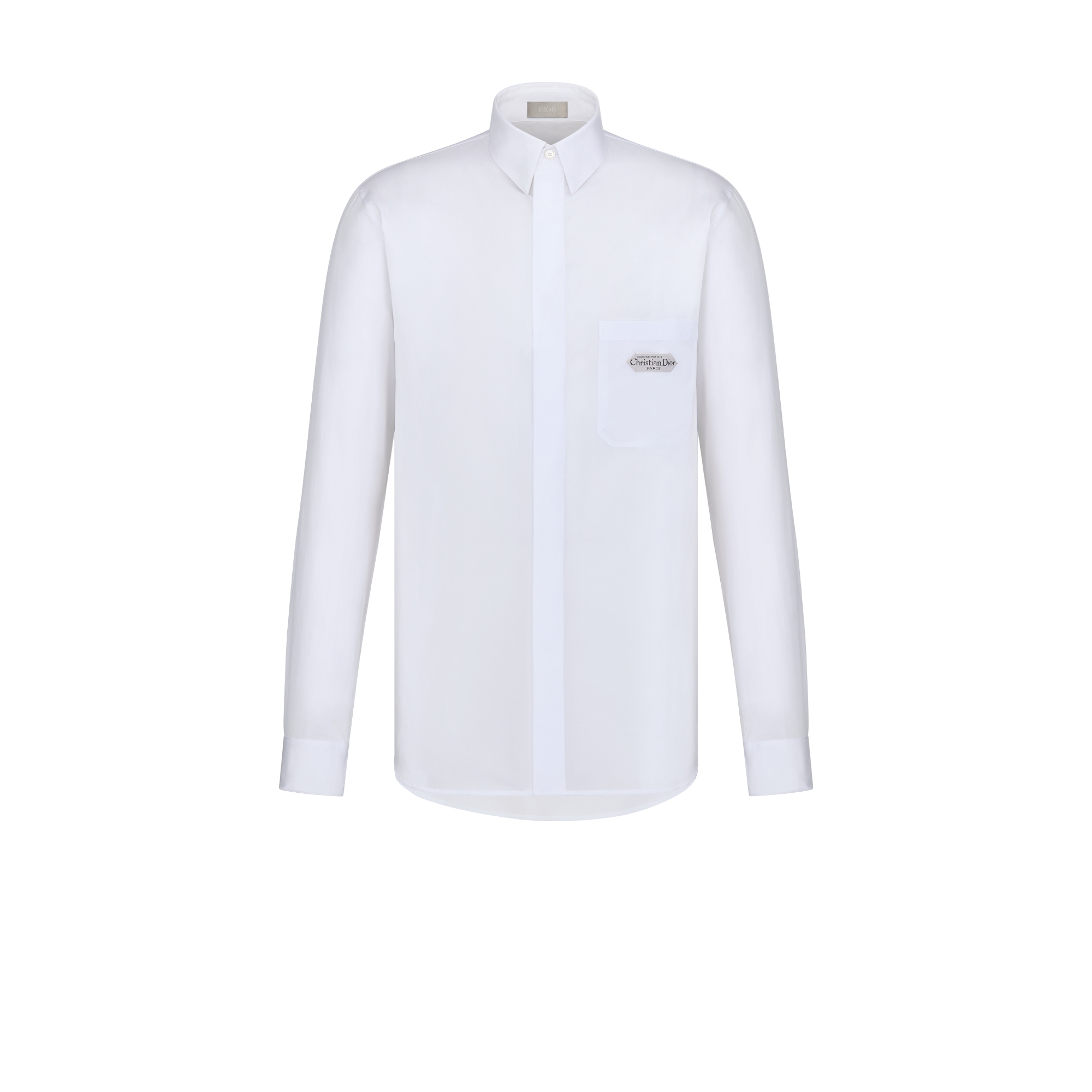 Shirt with Christian Dior Paris Tag White Cotton Poplin | DIOR